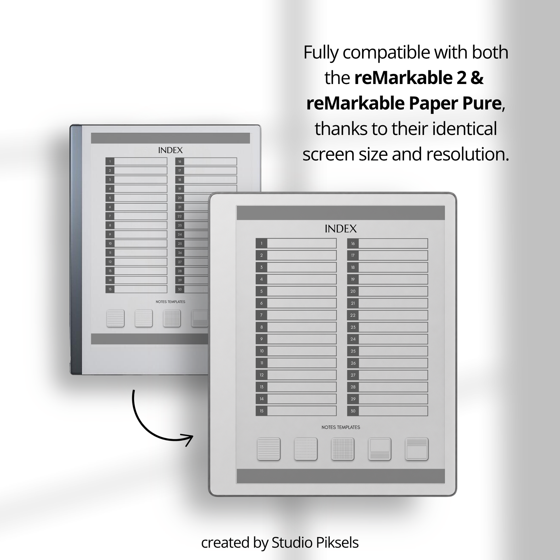 30-Day Bible Study Journal for reMarkable 2 and reMarkable Paper Pure featuring daily SOAP Bible study, devotional journal pages, prayer notes, and monochrome hyperlinked PDF layouts.