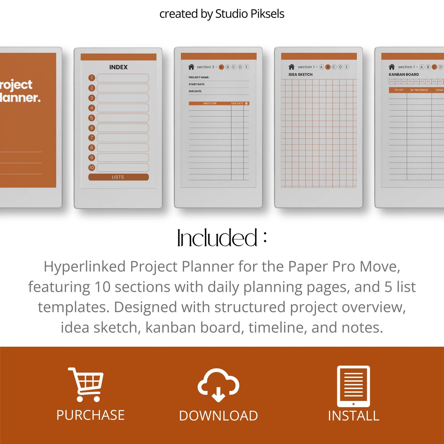 Project Planner for reMarkable Paper Pro Move