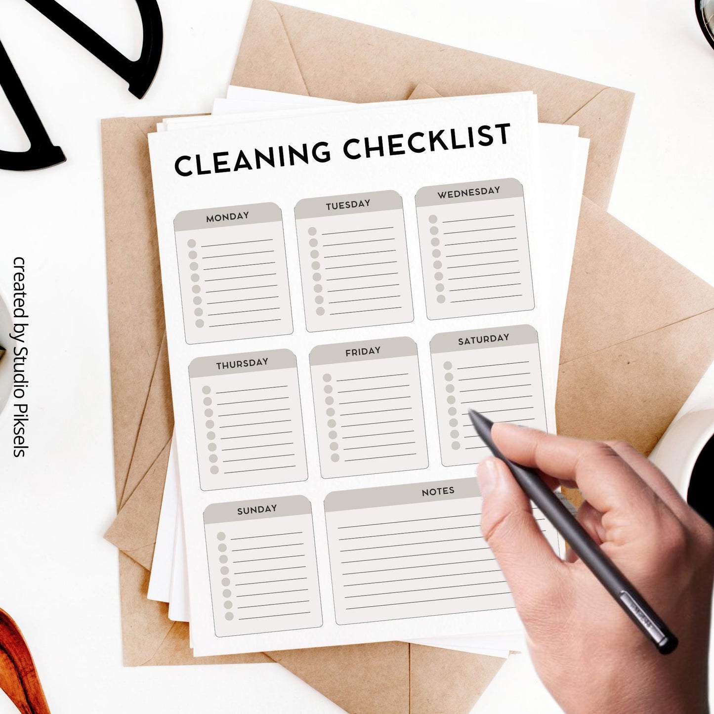 Cleaning Check List, Cleaning Tracker PDF Printable