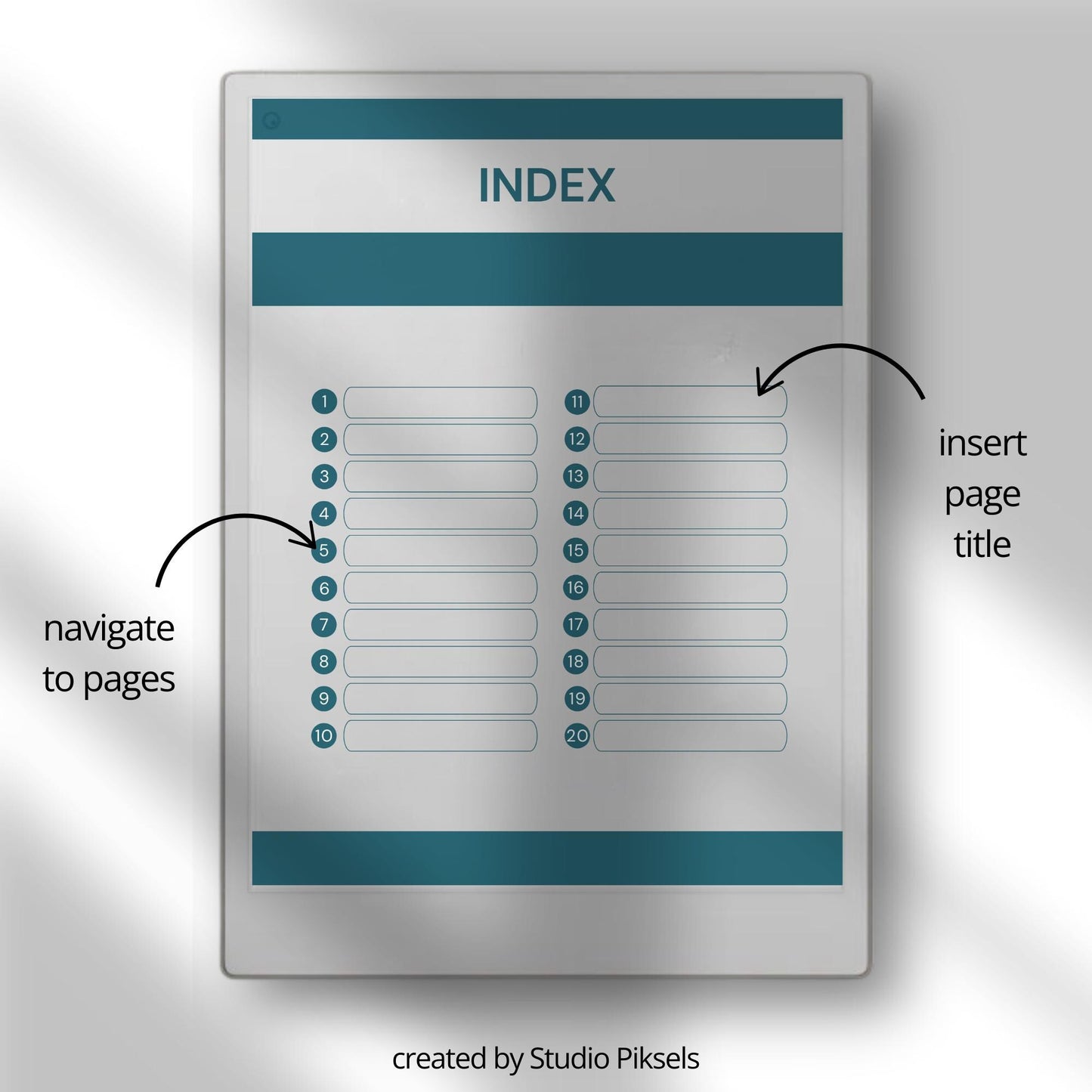 Custom index notebooks for reMarkable Paper Pro with lined, grid, dotted, and blank hyperlinked notebooks and clickable index.
