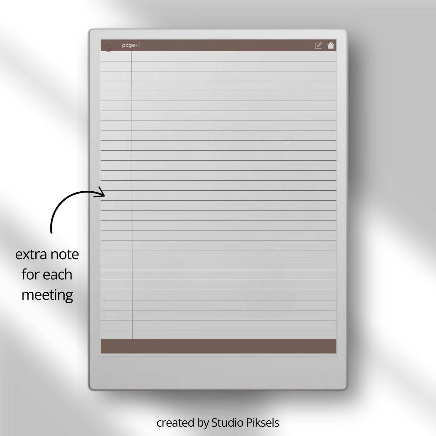 Meeting Notes for reMarkable Paper Pro with hyperlinked index, meeting minutes template, and four 62 page PDF notebooks.