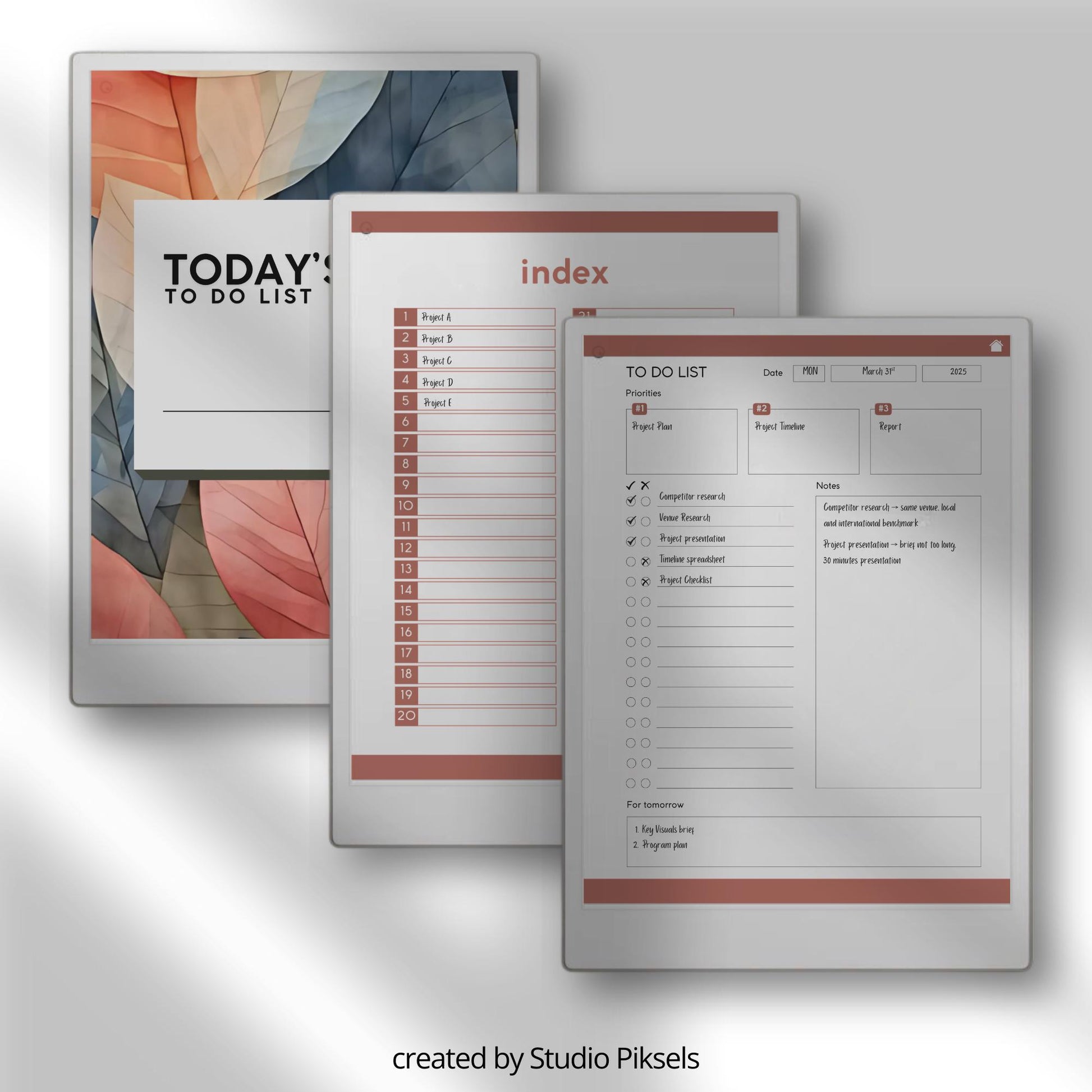Digital contact book bundle for reMarkable Paper Pro in five colors.