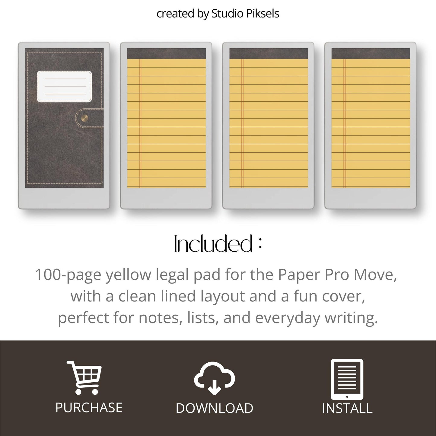 Yellow Legal Pad Paper Notebook for reMarkable Paper Pro Move