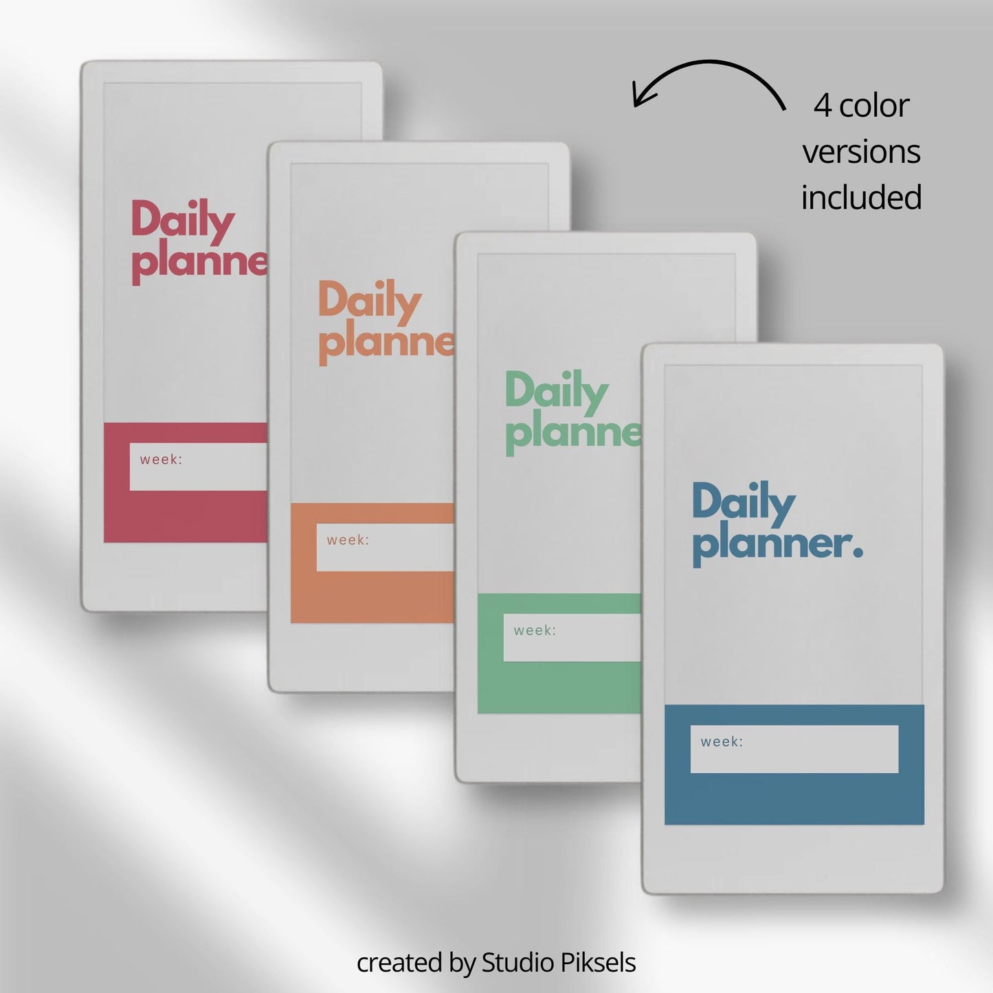 Daily planners for reMarkable Paper Pro Move with hourly schedule pages.