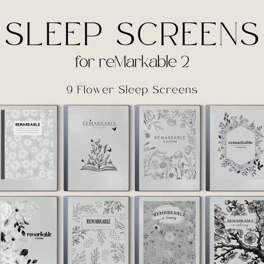 Flower Sleep Screen Bundle for reMarkable 2