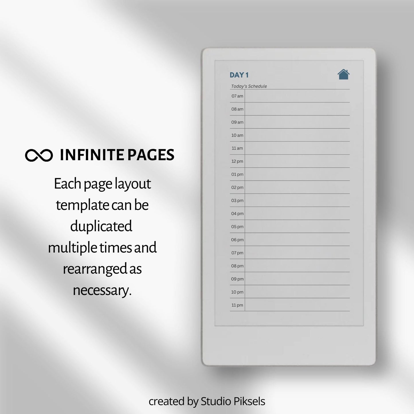Undated 12 monthly planner bundle for reMarkable Paper Pro Move.