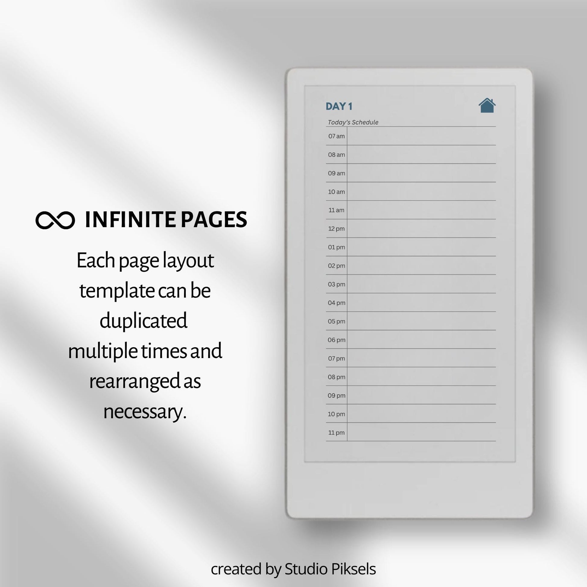 Undated 12 monthly planner bundle for reMarkable Paper Pro Move.