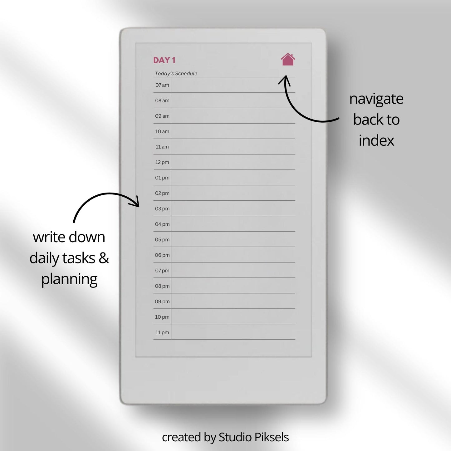 Undated 12 monthly planner bundle for reMarkable Paper Pro Move.