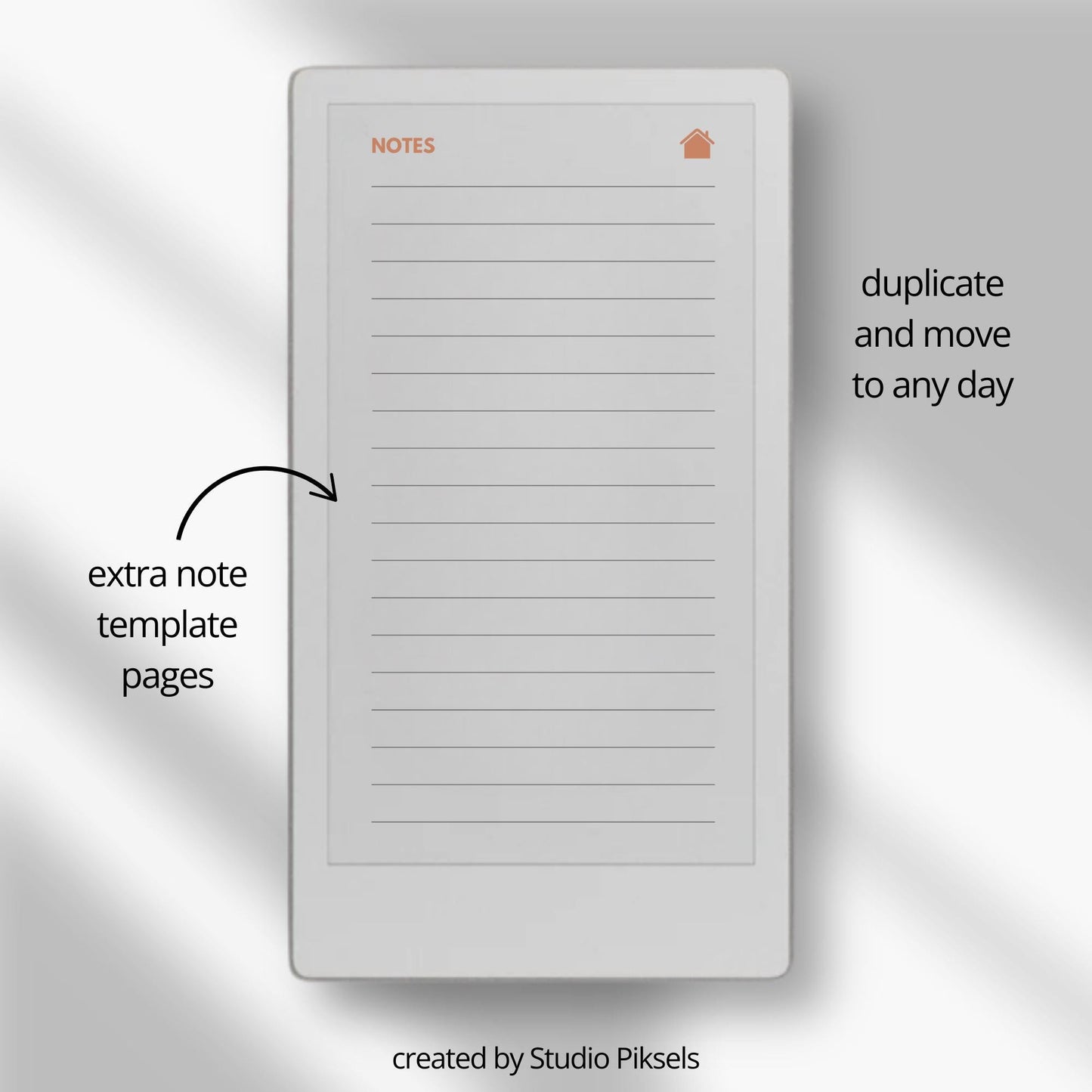 Undated 12 monthly planner bundle for reMarkable Paper Pro Move.