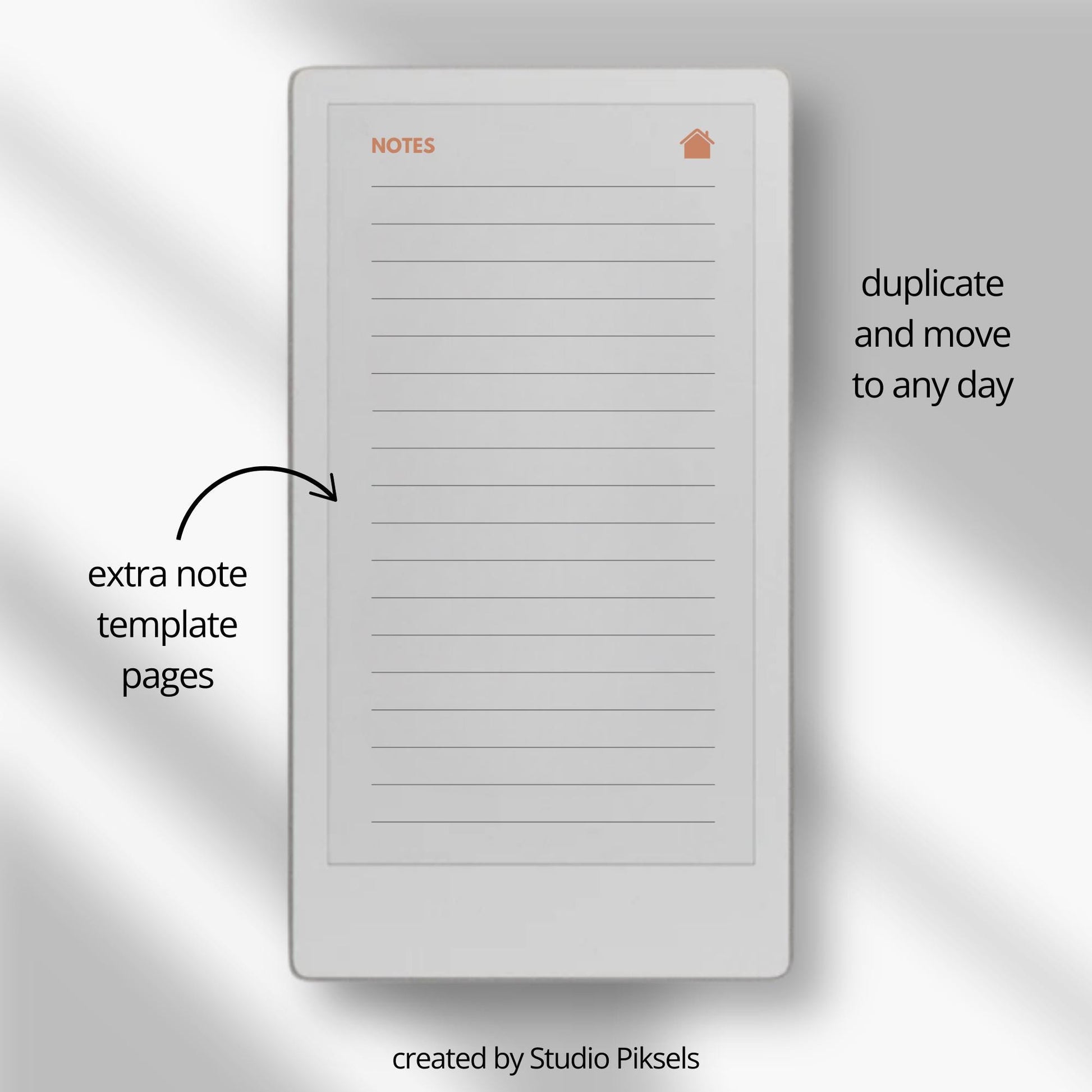 Undated 12 monthly planner bundle for reMarkable Paper Pro Move.