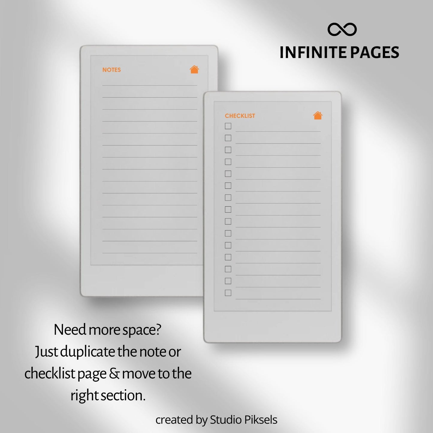 Fifty-two week hyperlinked habit tracker for reMarkable Paper Pro Move with weekly habit checklists and clean minimalist layout.