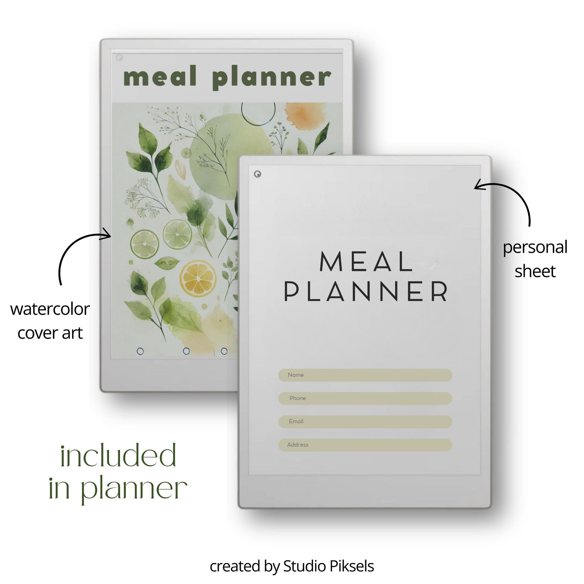 Plan weekly meals using a hyperlinked meal planner on reMarkable Paper Pro.