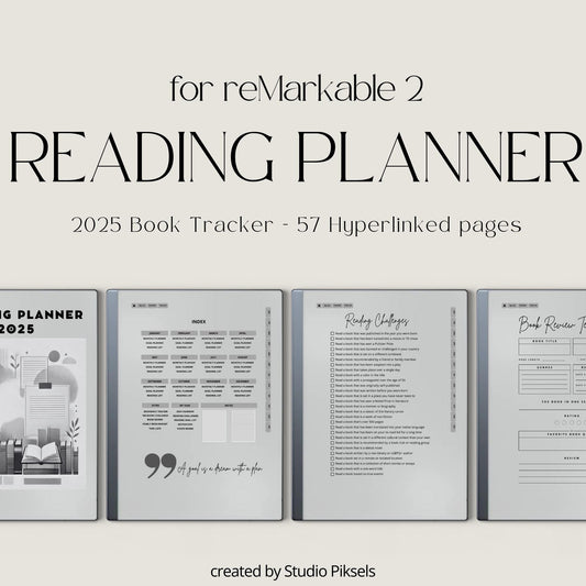 2025 Reading Planner for reMarkable