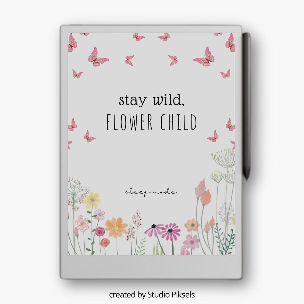 Sleep Screen for reMarkable Paper Pro With Flowers