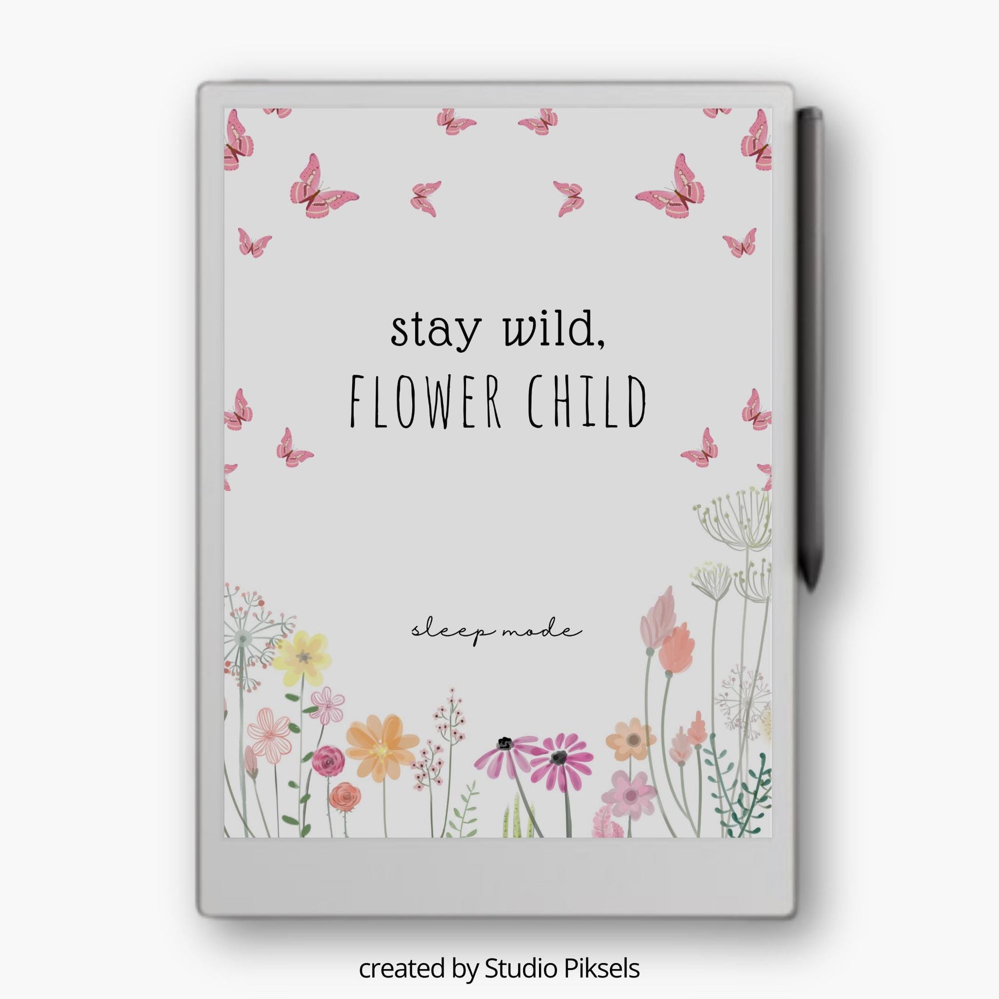Sleep Screen for reMarkable Paper Pro With Flowers