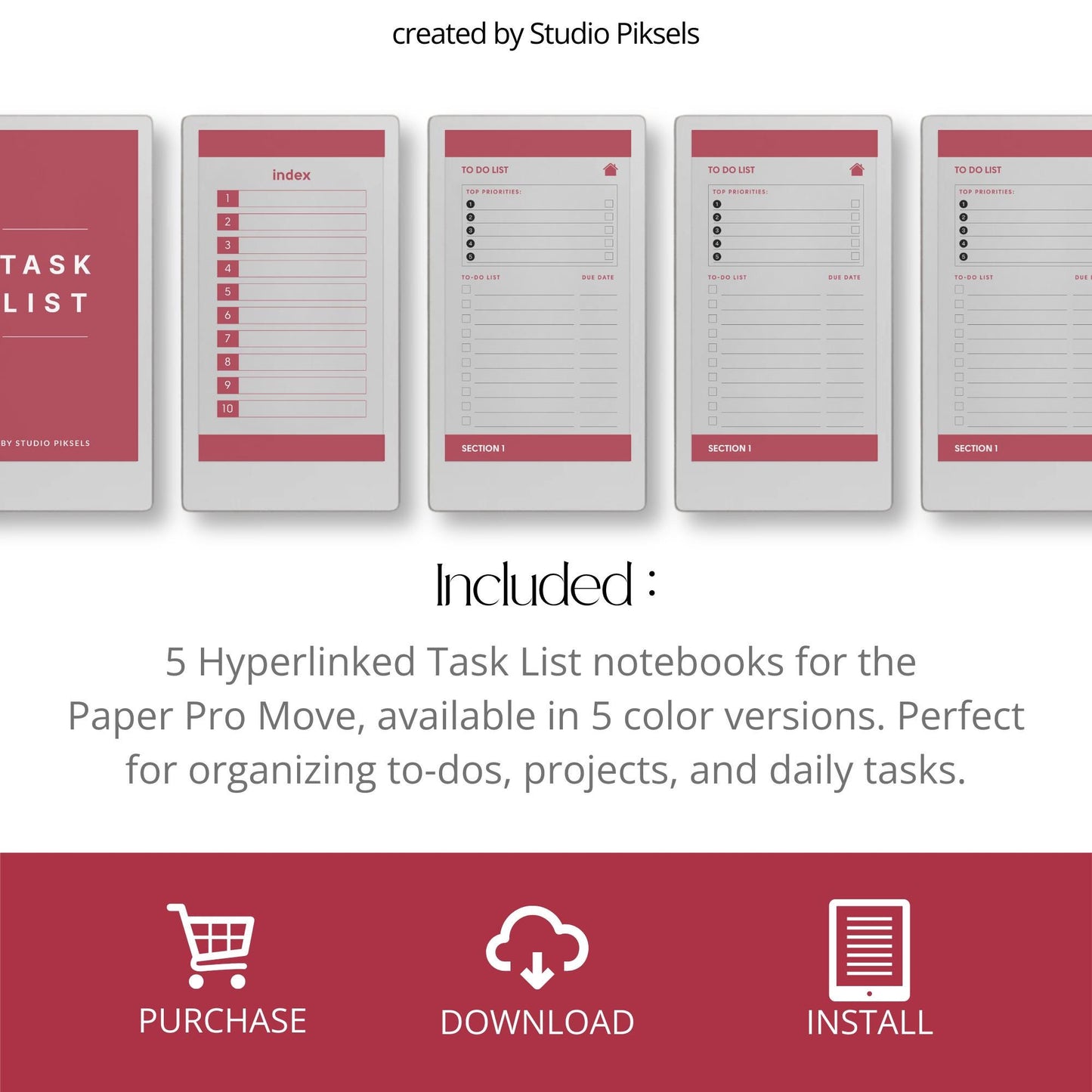 To Do List Notebooks for reMarkable Paper Pro Move