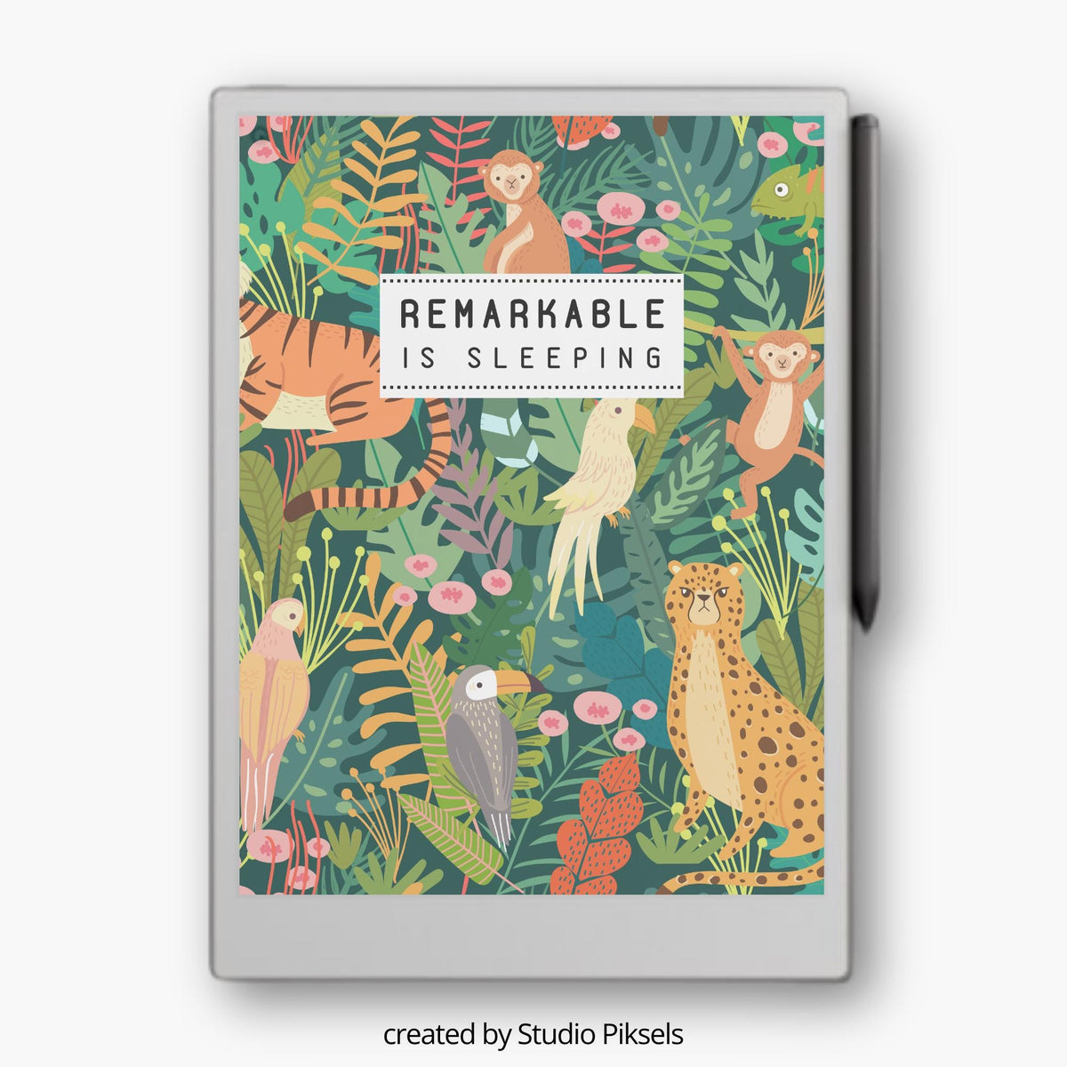 Sleep Screen for reMarkable Paper Pro With Jungle Design