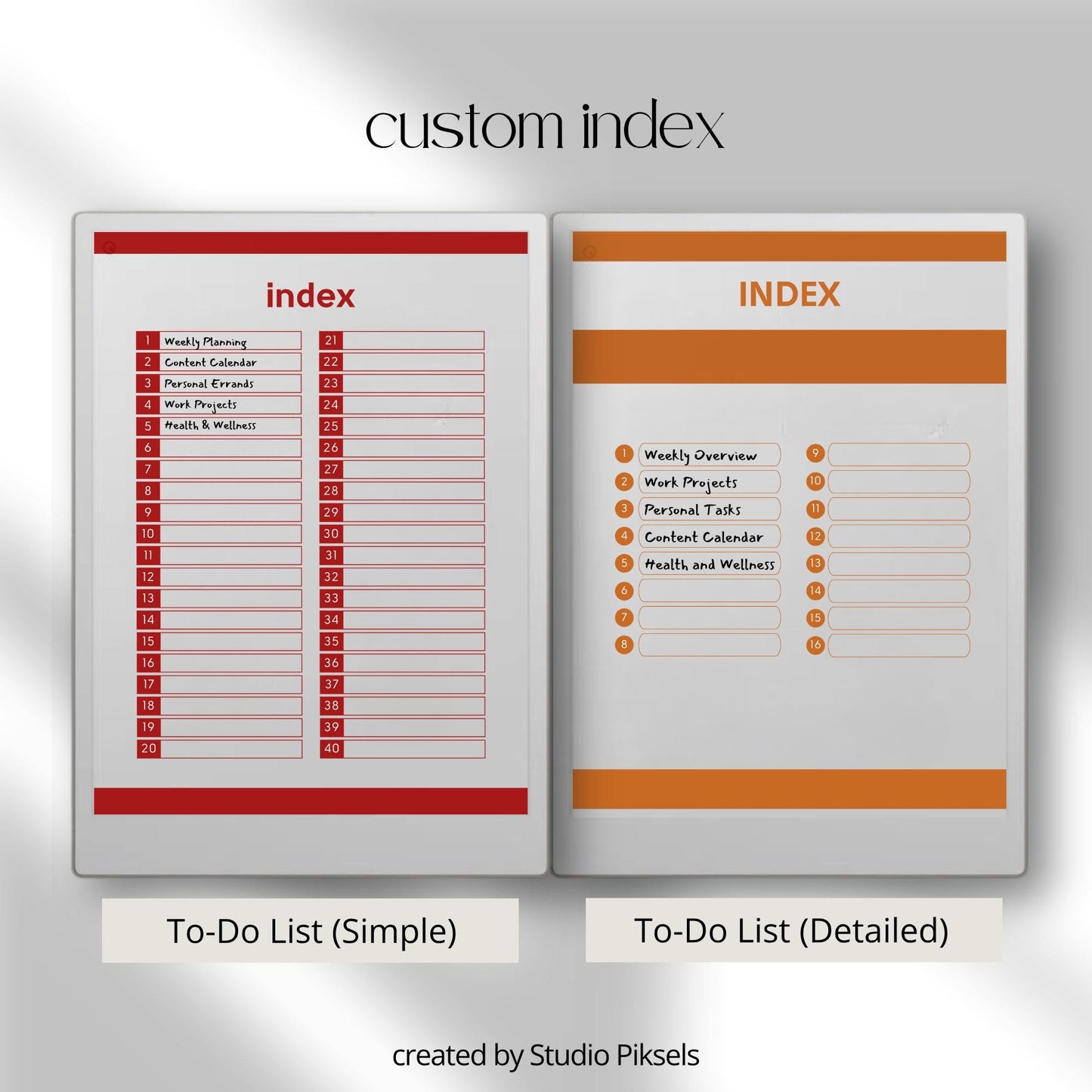 To Do List Mega Bundle PDF for reMarkable Paper Pro Move with 8 hyperlinked notebooks and customizable task list layouts.
