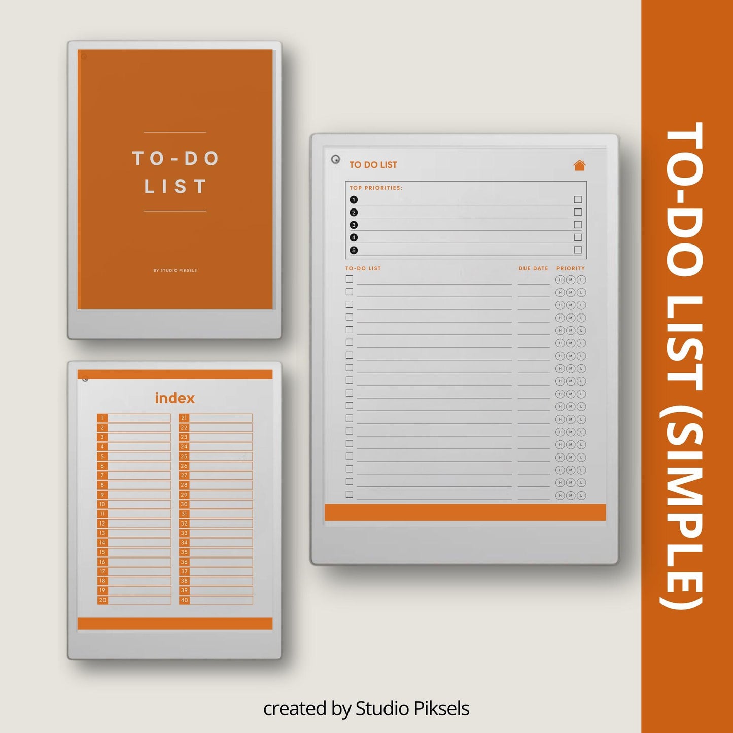 To Do List Mega Bundle PDF for reMarkable Paper Pro Move with 8 hyperlinked notebooks and customizable task list layouts.