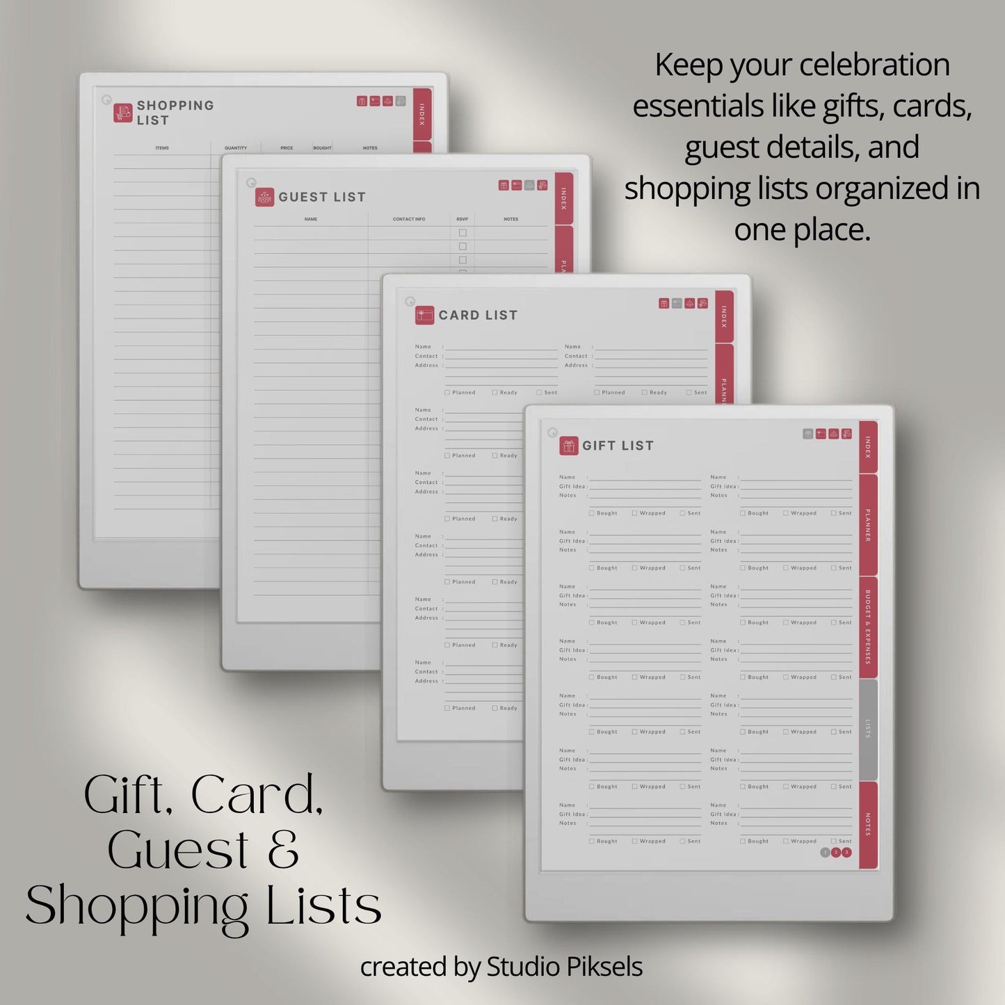 Easter, Thanksgiving, Christmas Planners for reMarkable Paper Pro