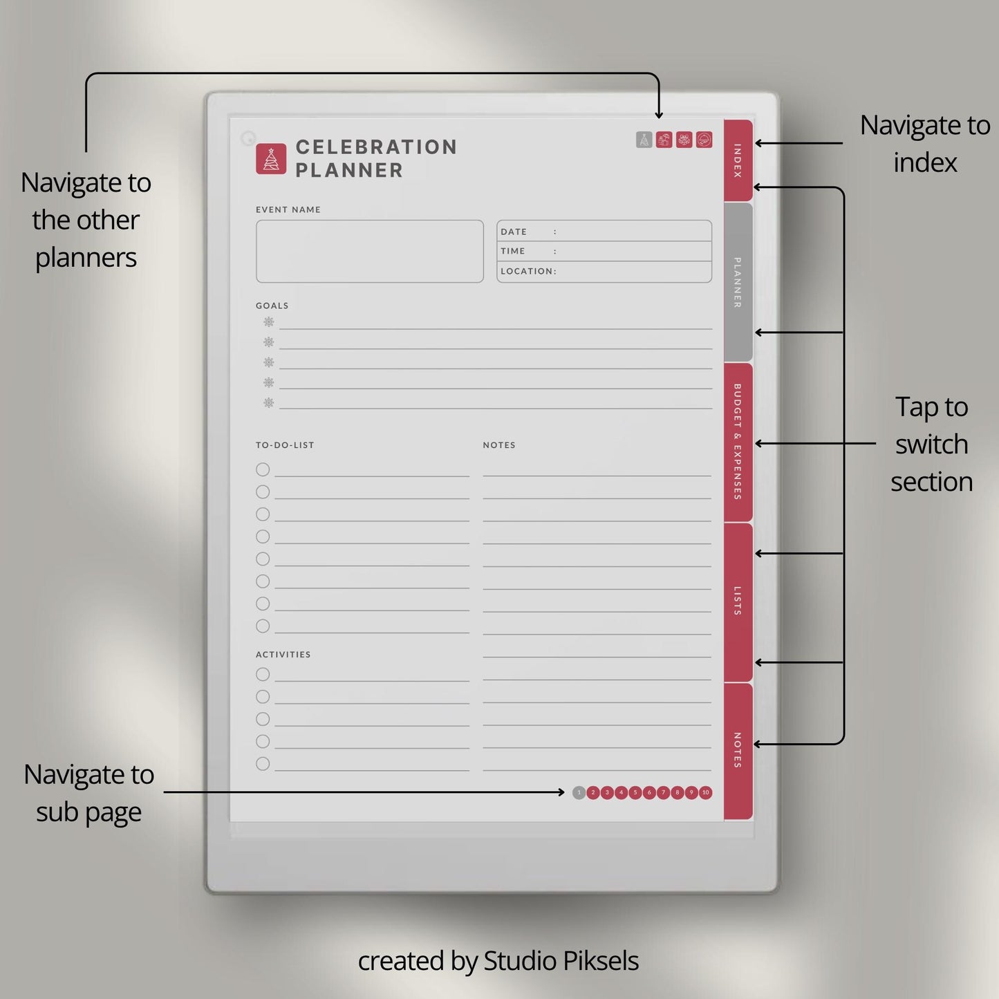 Easter, Thanksgiving, Christmas Planners for reMarkable Paper Pro