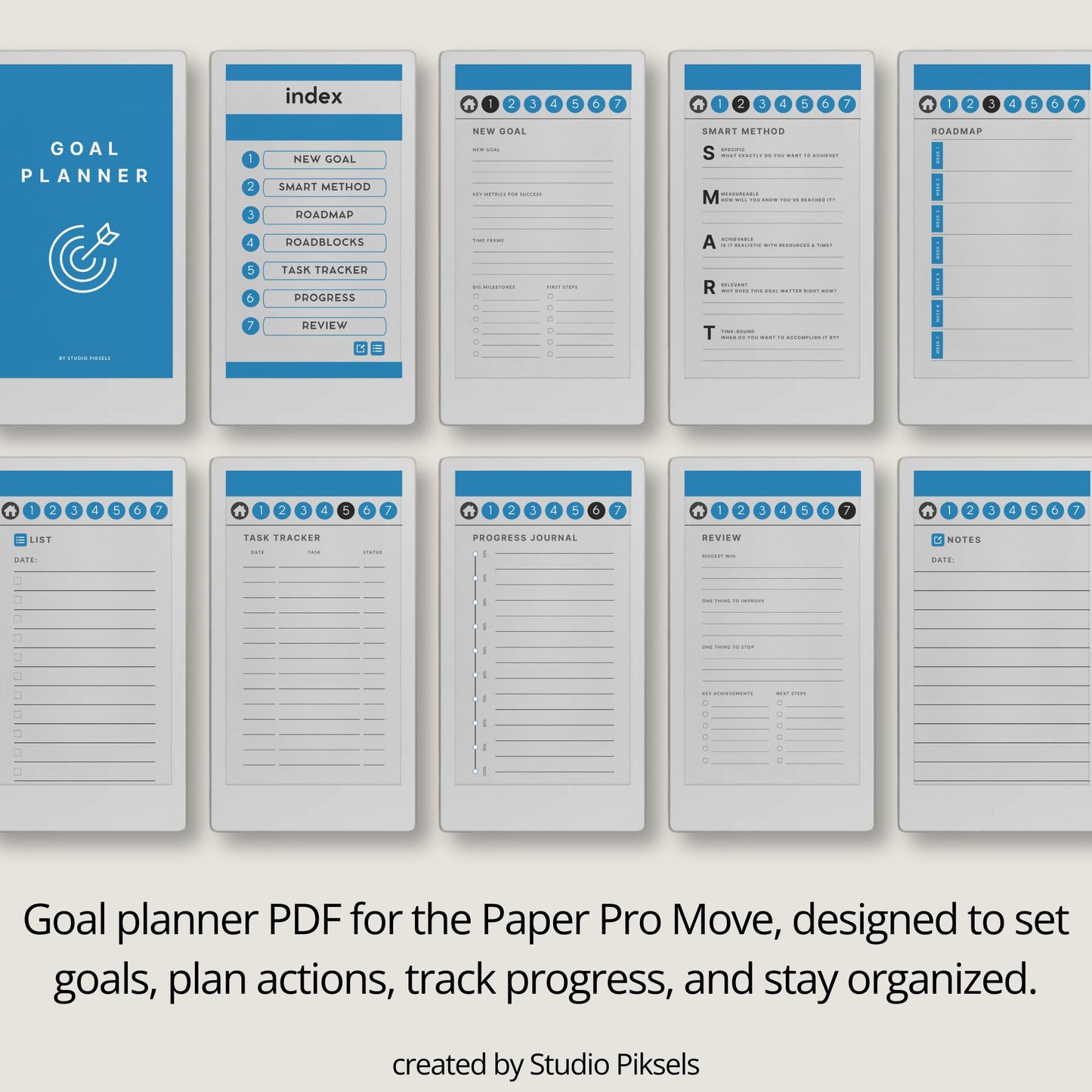 Project & Goal Planner for reMarkable Paper Pro Move