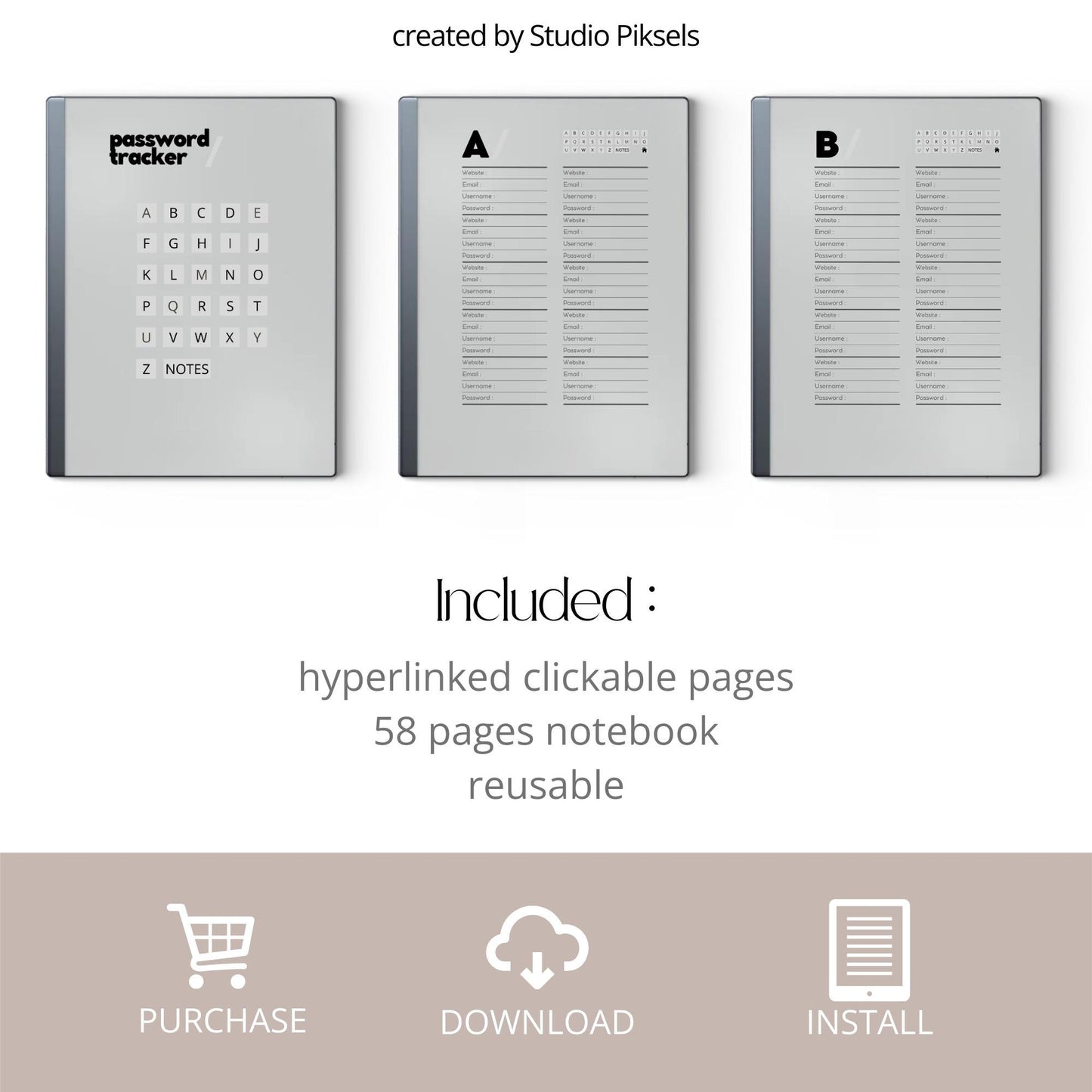Password Tracker for reMarkable