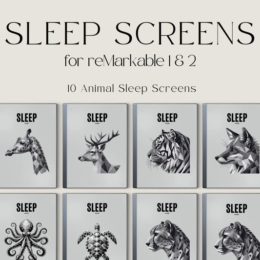 Sleep Screen Bundle for reMarkable with Animal Art
