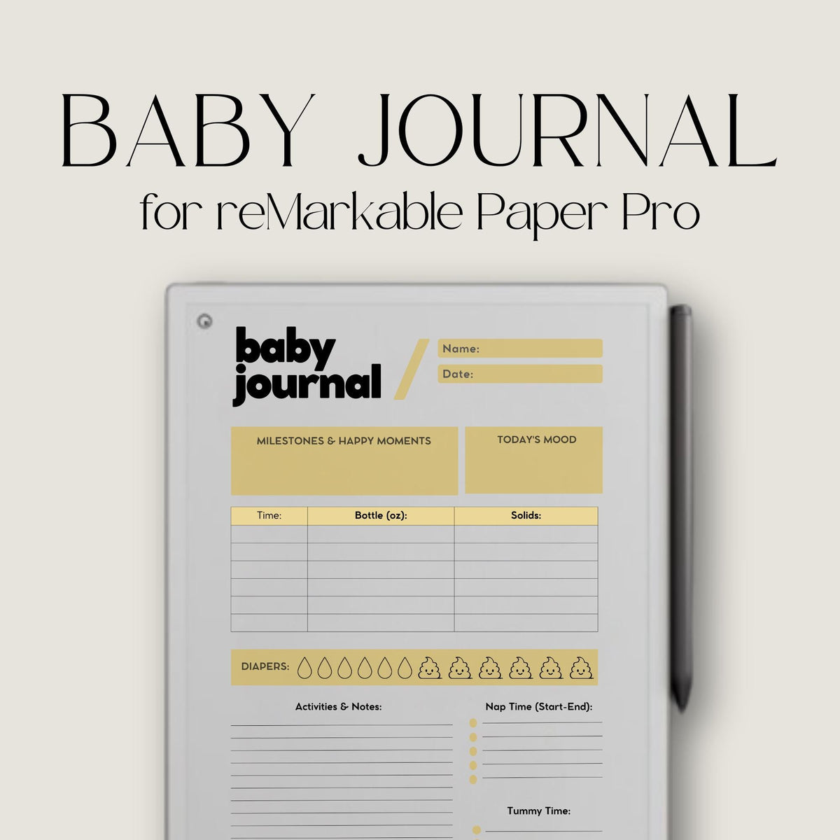 Baby Tracker for reMarkable Paper Pro