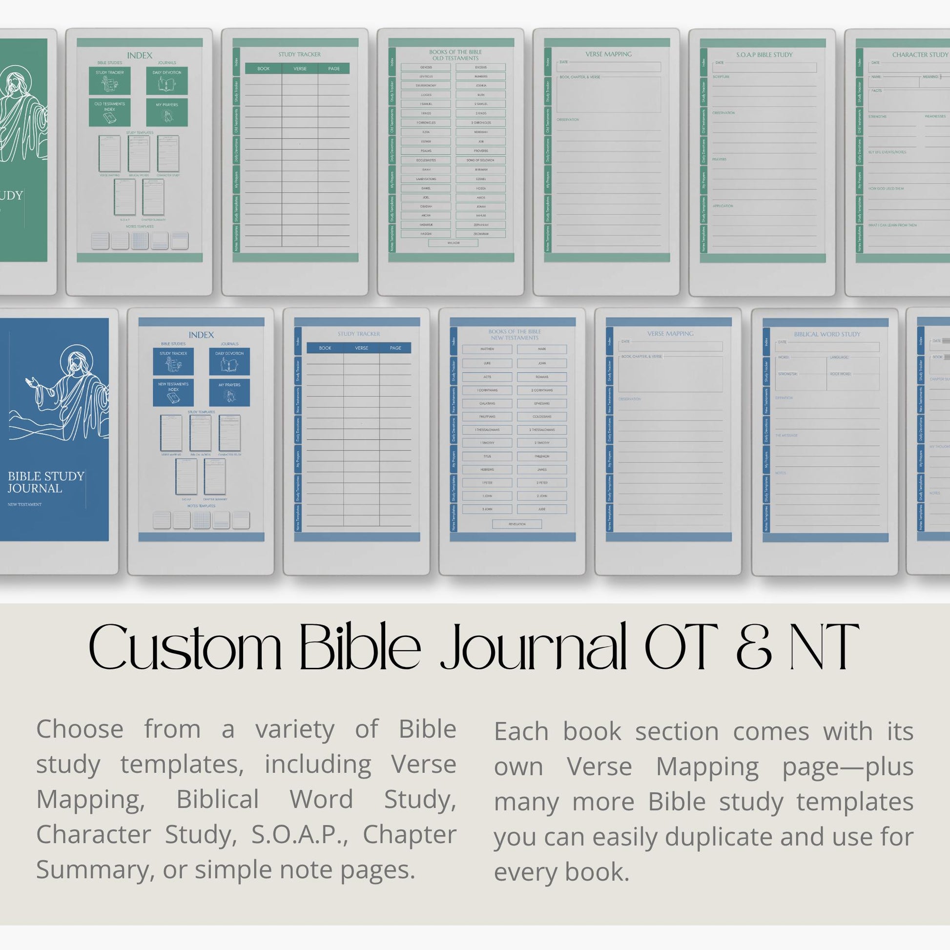 Bible study journal bundle for reMarkable Paper Pro Move with hyperlinked spiritual journals.