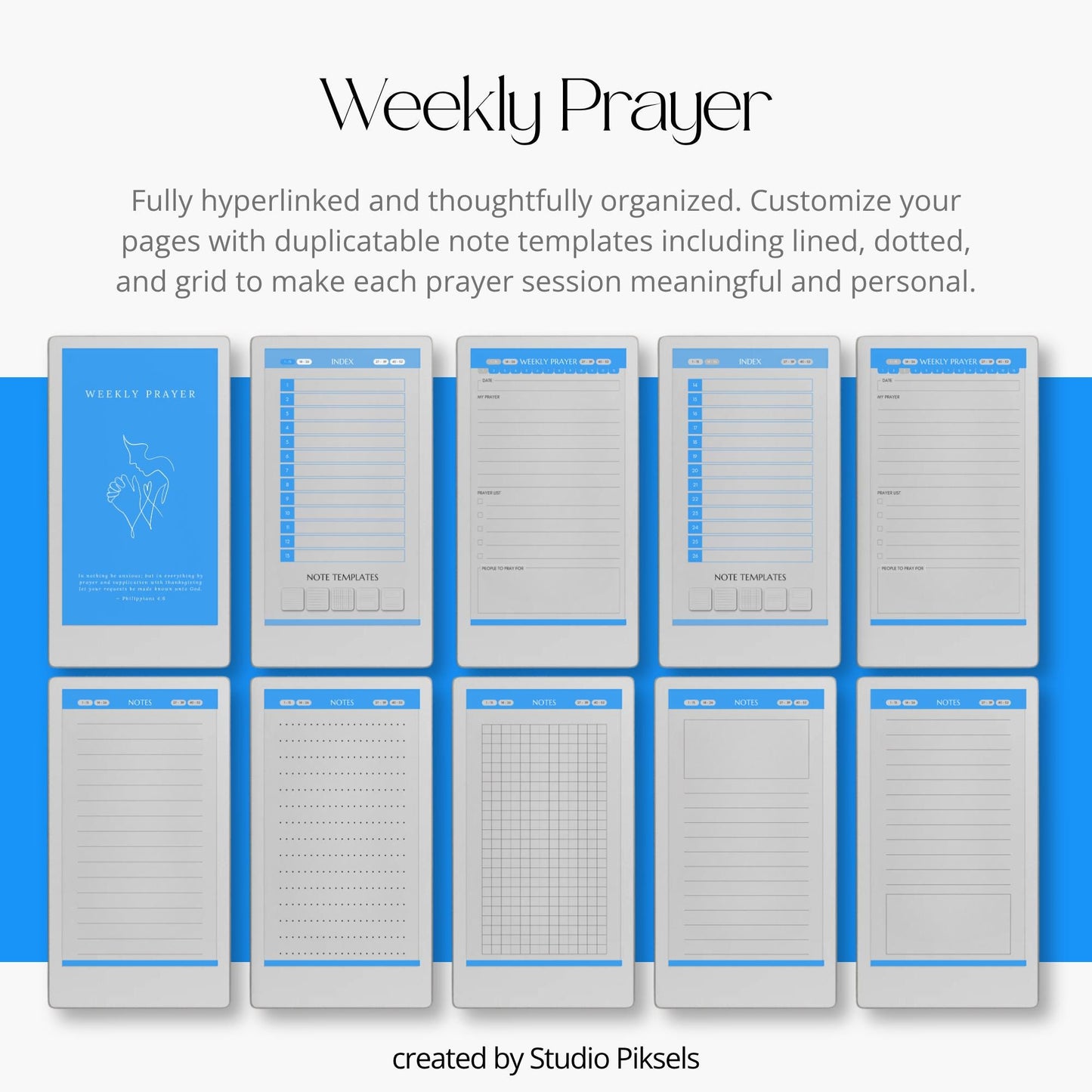 Bible study journal bundle for reMarkable Paper Pro Move with hyperlinked spiritual journals.