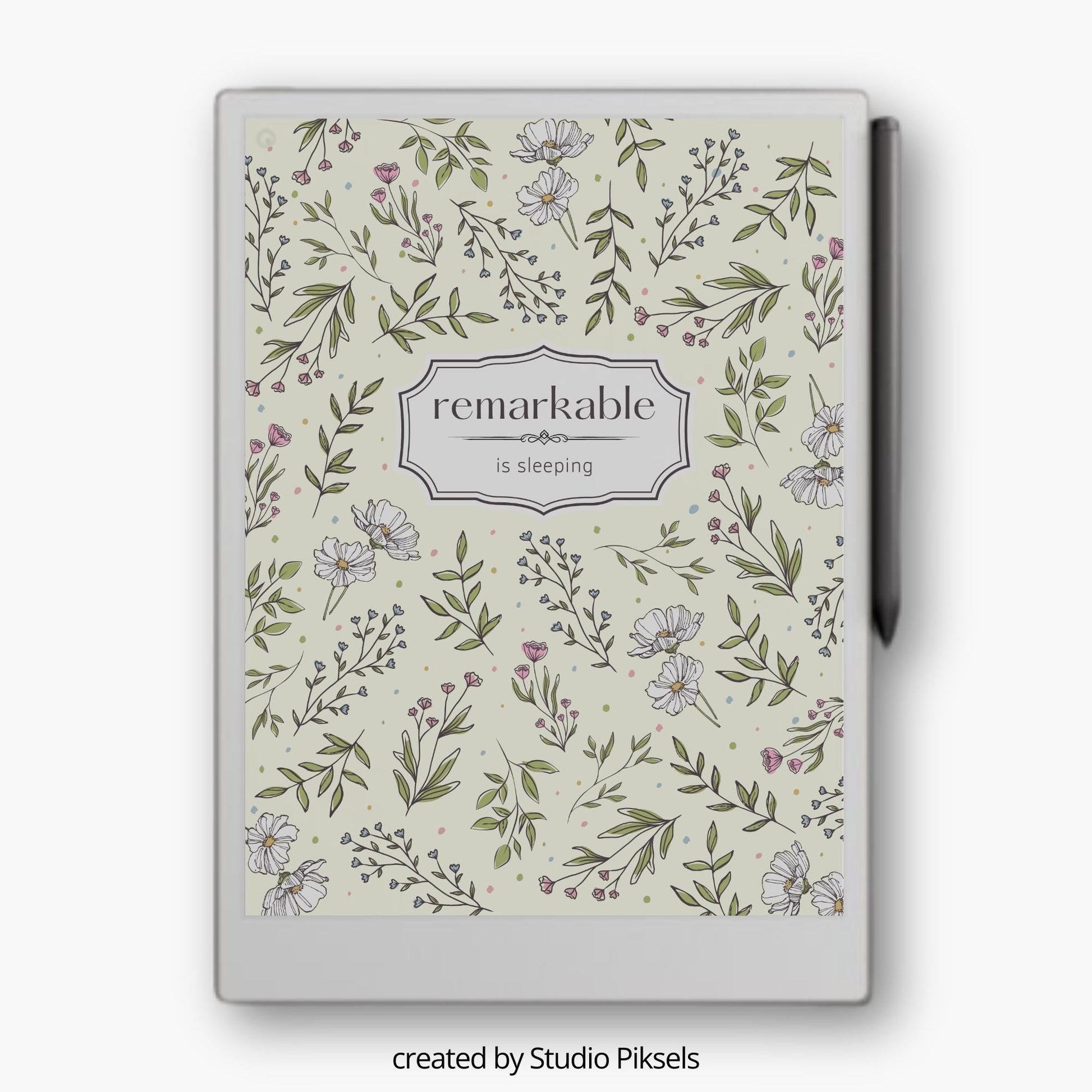 Sleep Screen for reMarkable Paper Pro With Botanical Design