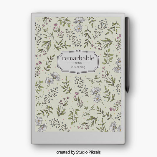 Sleep Screen for reMarkable Paper Pro With Botanical Design
