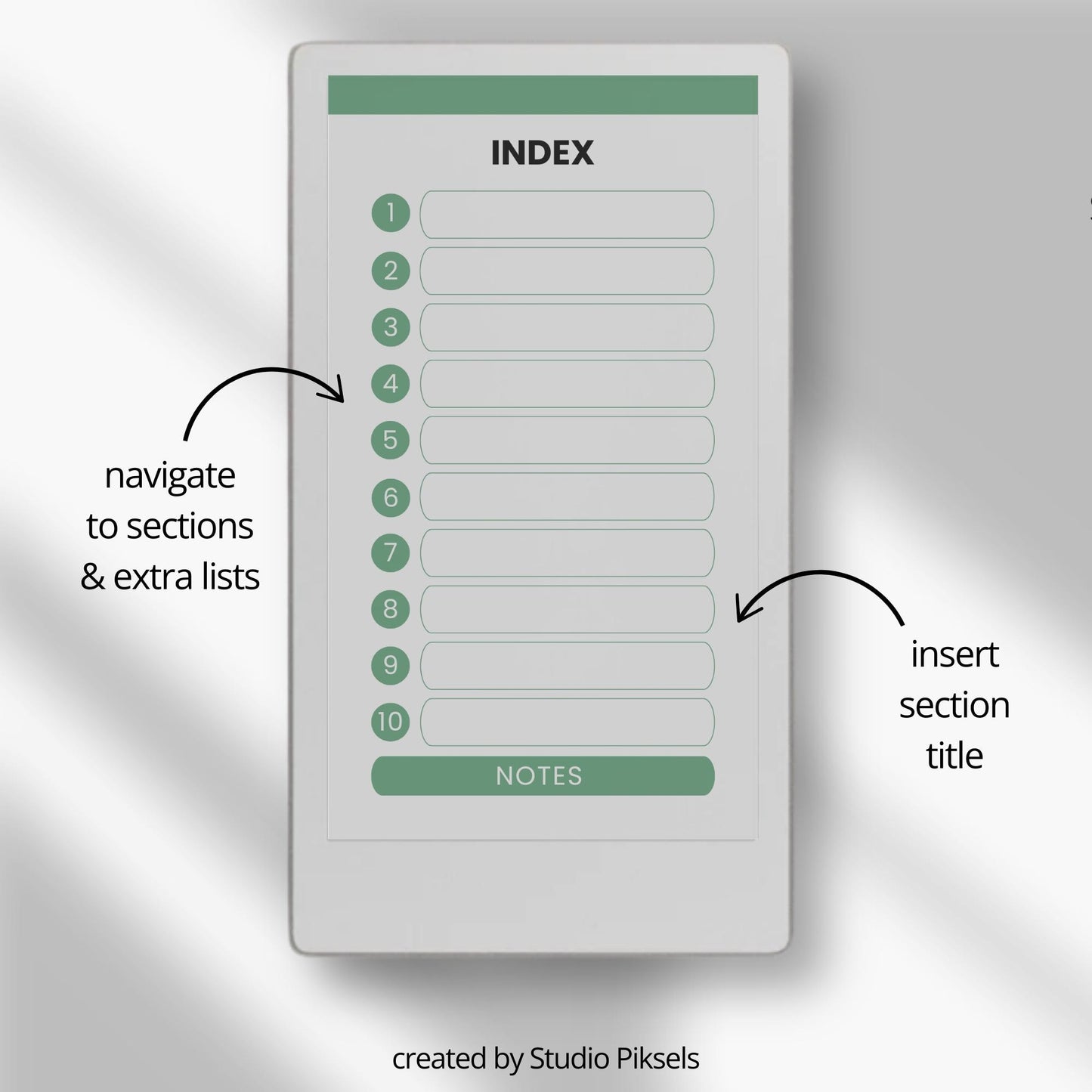 Organize daily tasks using a hyperlinked checklist notebook on reMarkable Paper Pro Move.