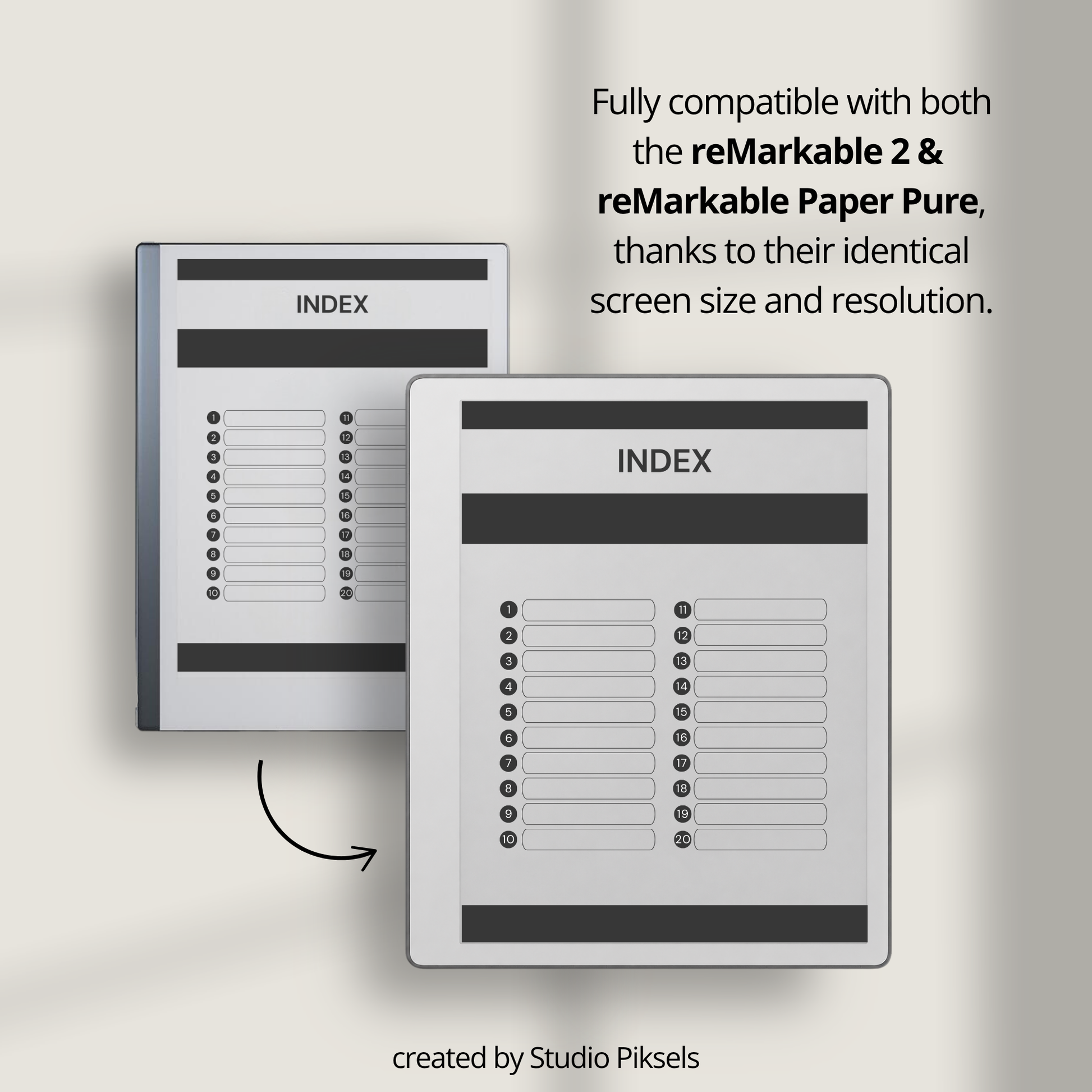 Custom Index Notebook Bundle for reMarkable Paper Pure