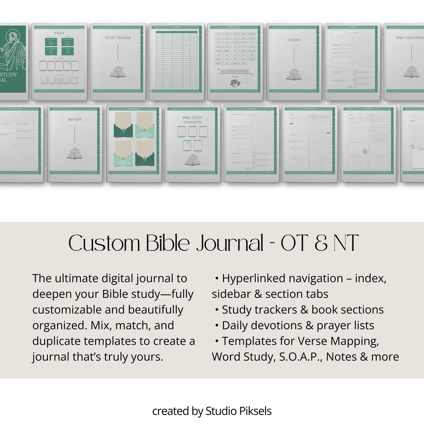 Custom Bible study journal for reMarkable Paper Pro with hyperlinked study templates.