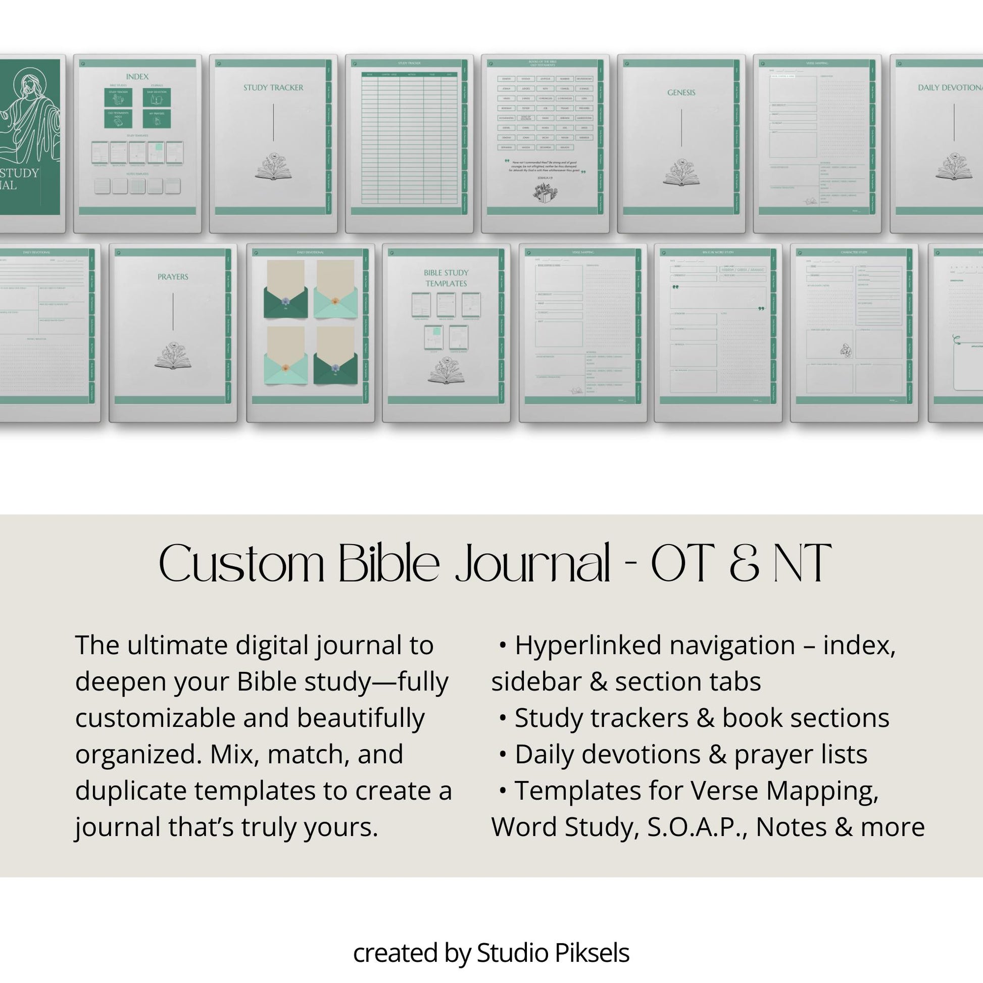 Custom Bible study journal for reMarkable Paper Pro with hyperlinked study templates.
