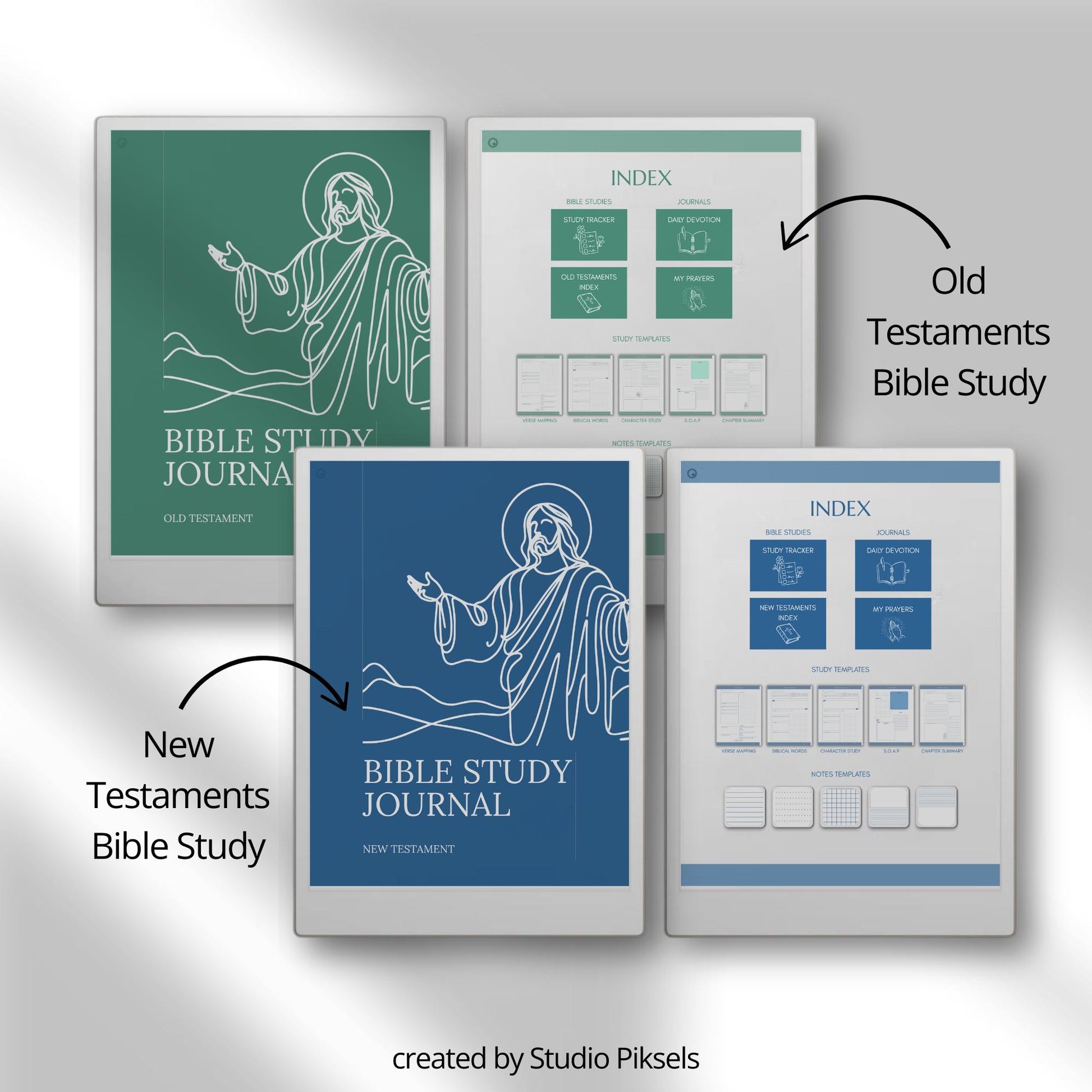 Custom Bible study journal for reMarkable Paper Pro with hyperlinked study templates.