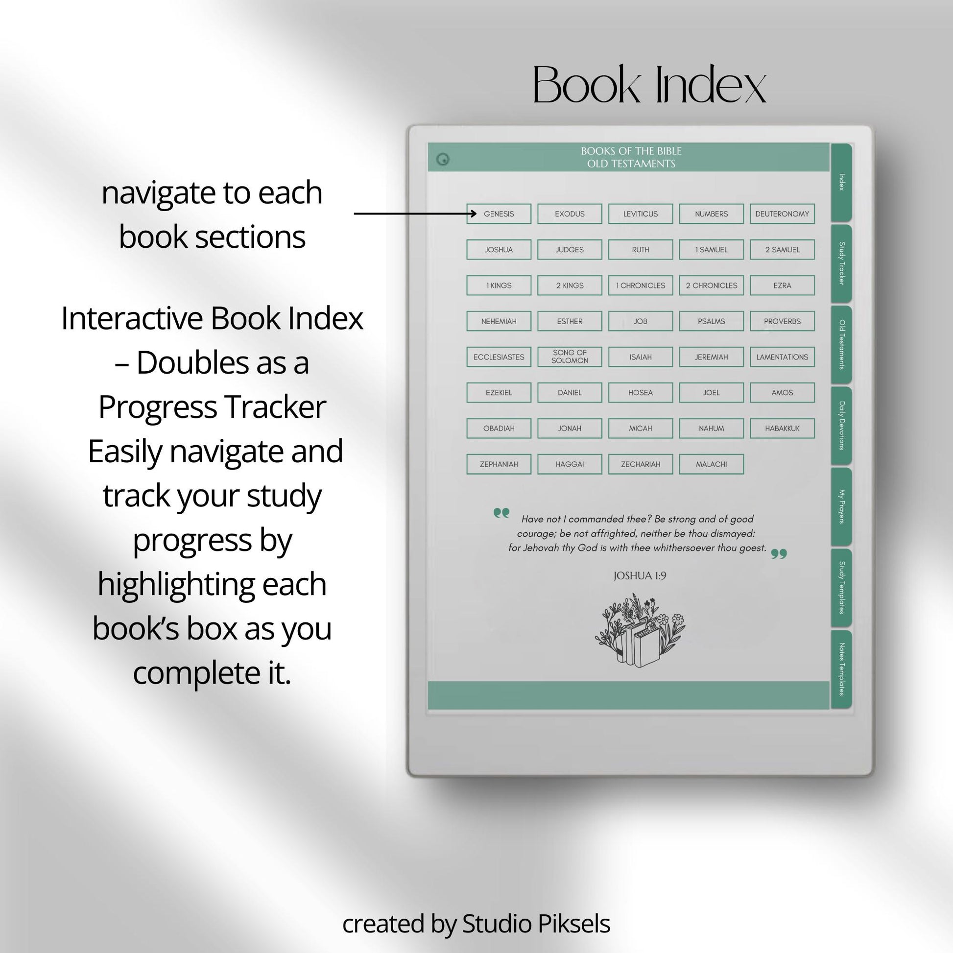 Custom Bible study journal for reMarkable Paper Pro with hyperlinked study templates.