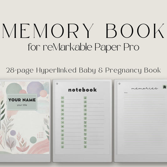 CUSTOM Hyperlinked Pregnancy Book for reMarkable Paper Pro