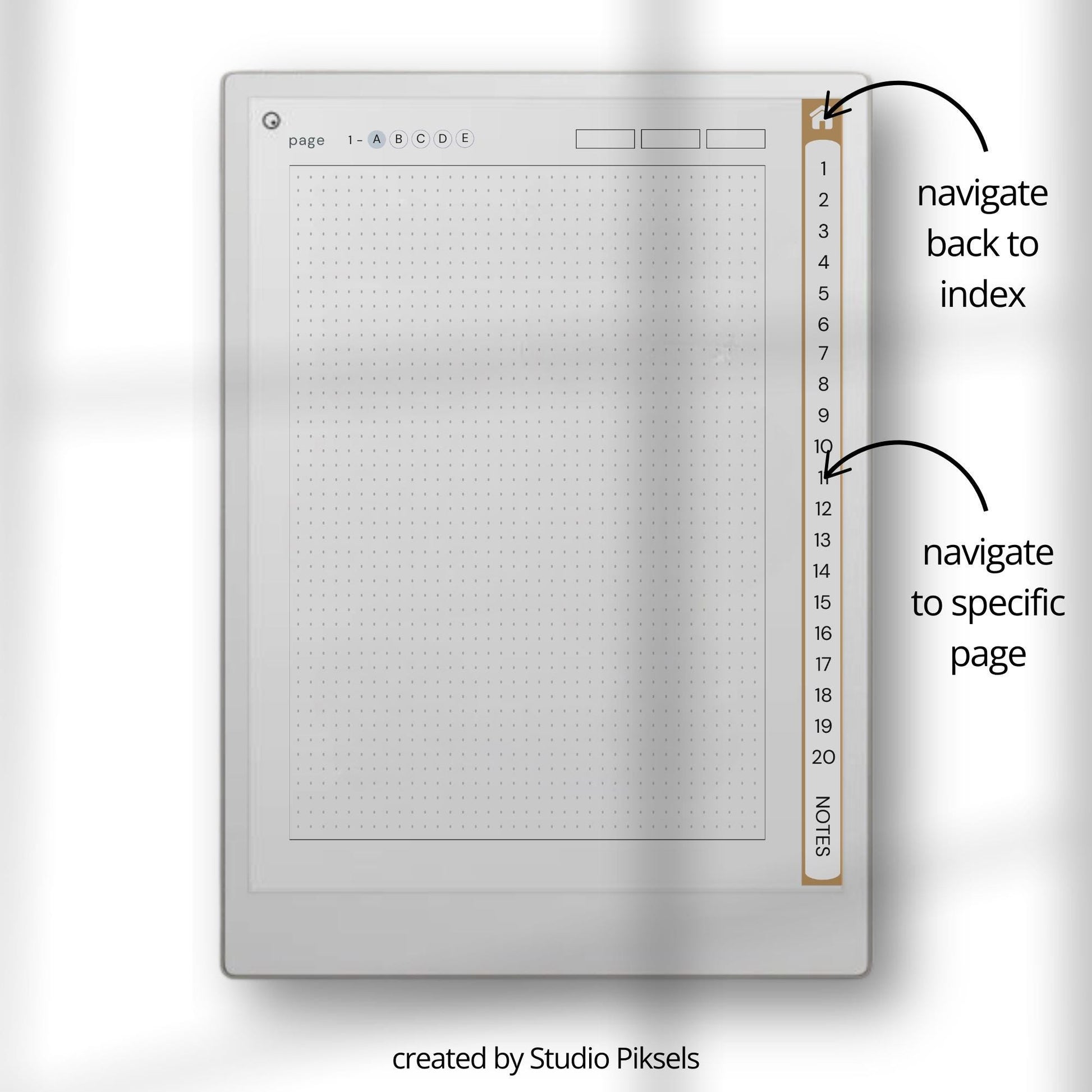 Custom index notebooks for reMarkable Paper Pro with lined, grid, dotted, and blank layouts for structured digital note taking.