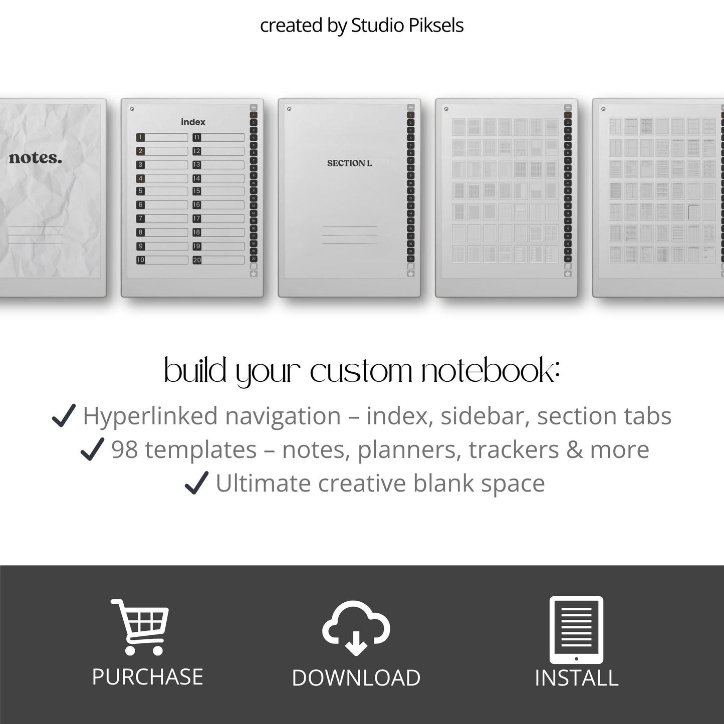 Build a custom infinite digital notebook using hyperlinked templates on reMarkable Paper Pro.