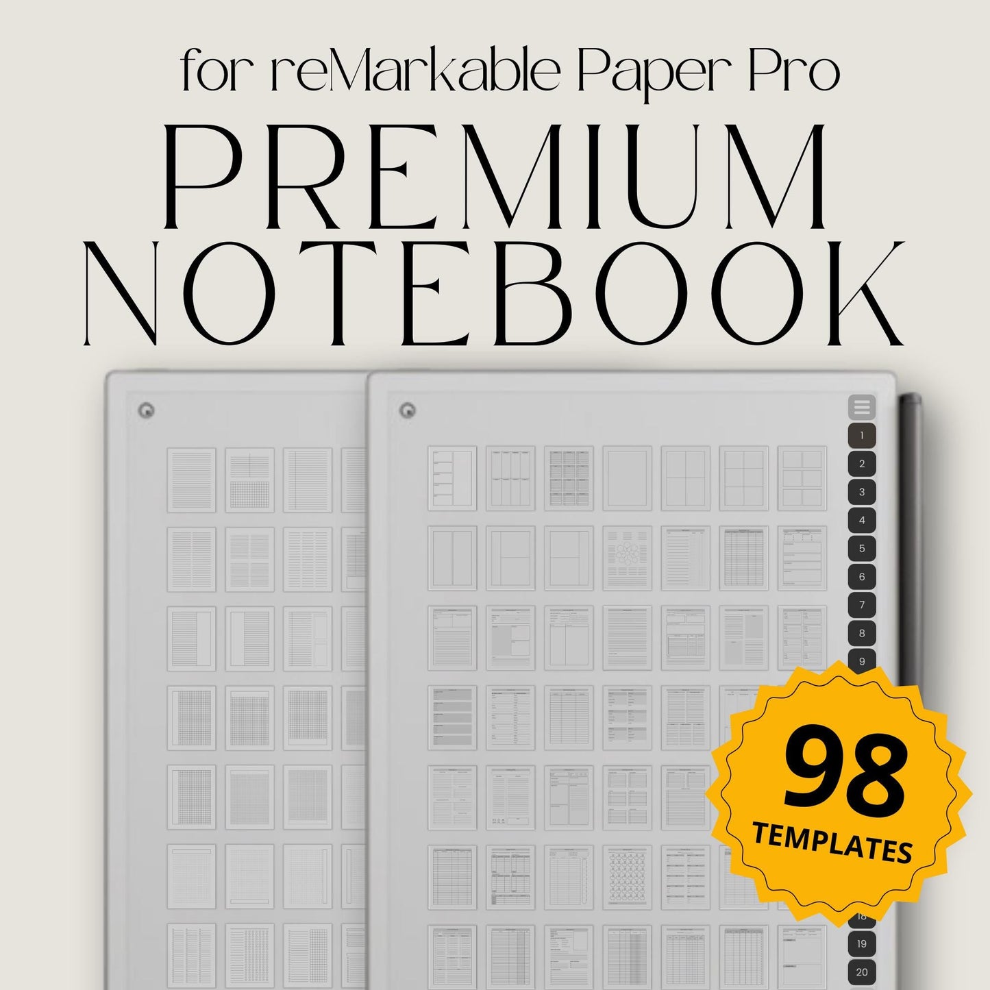 Build a custom infinite digital notebook using hyperlinked templates on reMarkable Paper Pro.