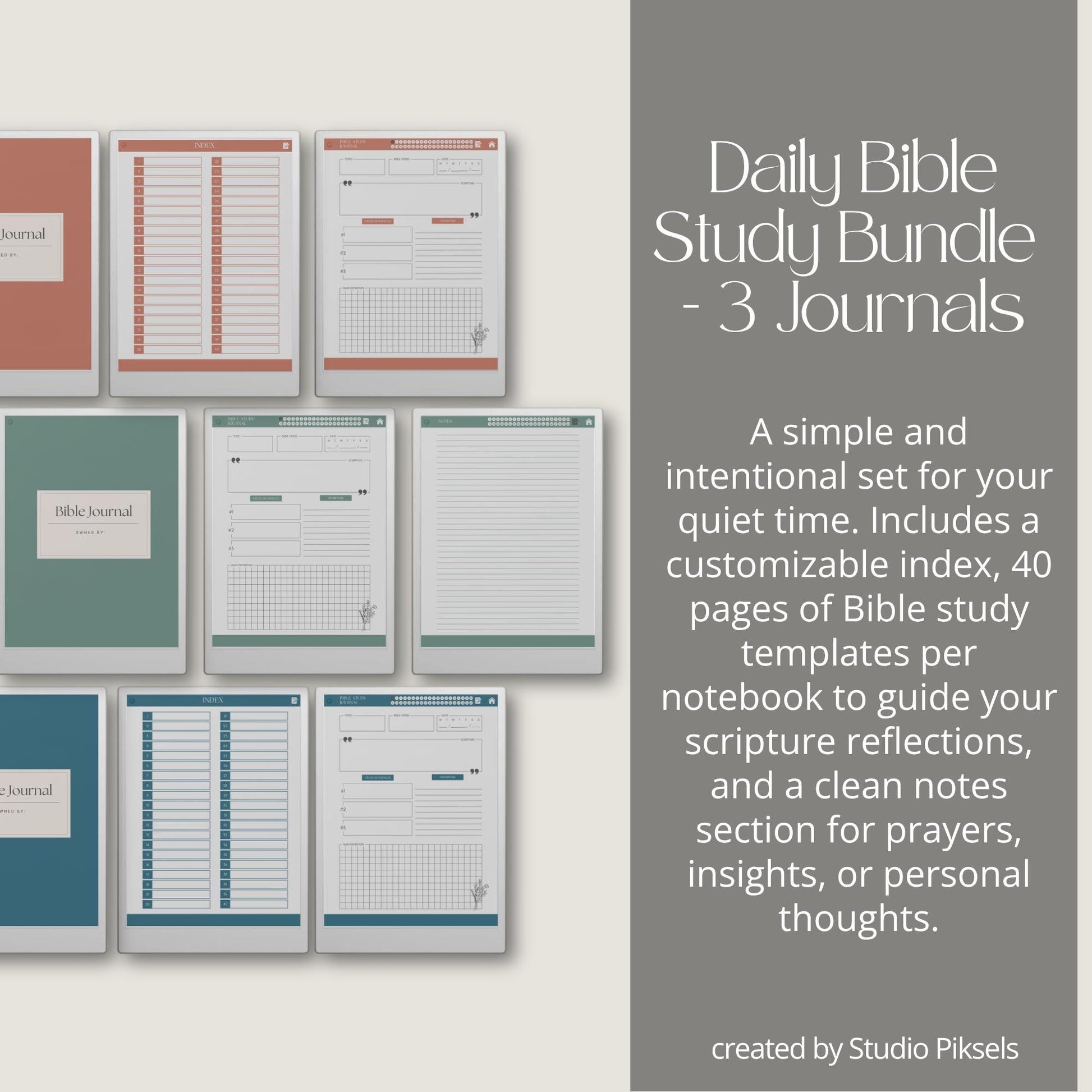 Daily Bible study journals for reMarkable Paper Pro with hyperlinked study pages.
