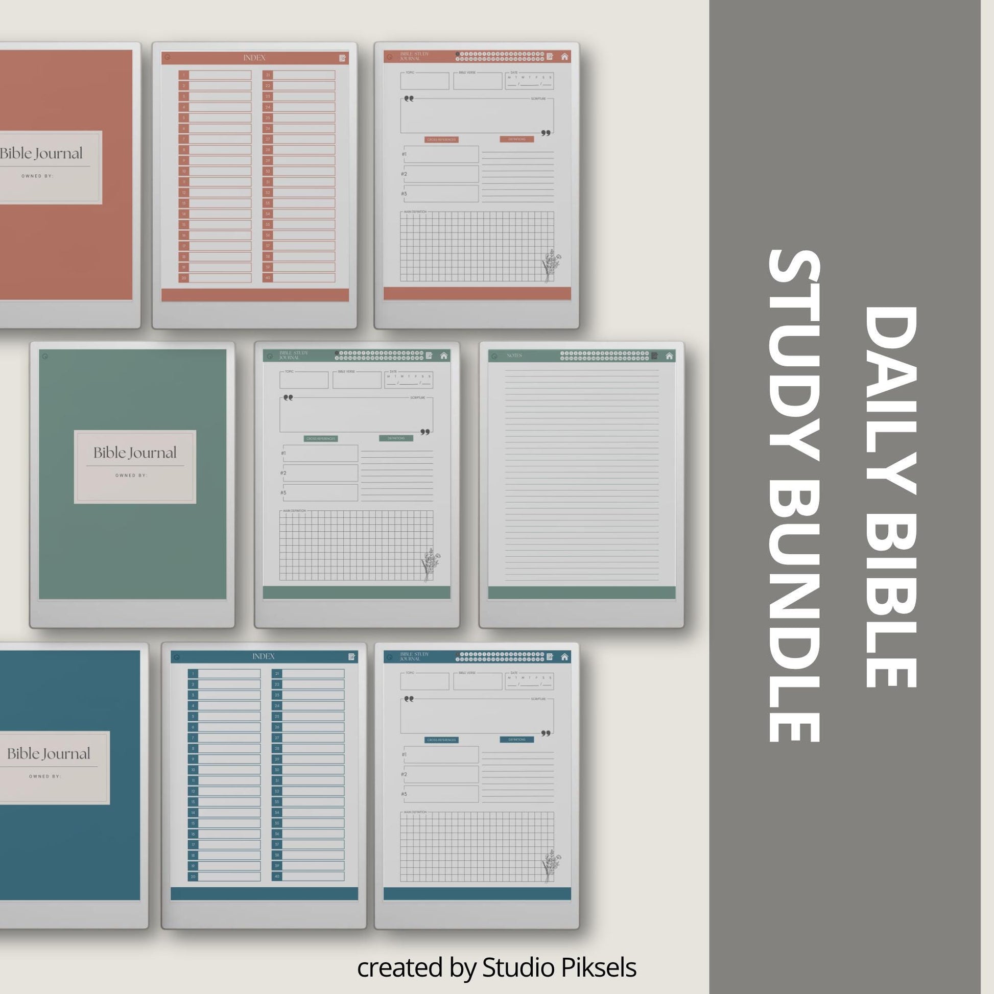 Daily Bible study journals for reMarkable Paper Pro with hyperlinked study pages.