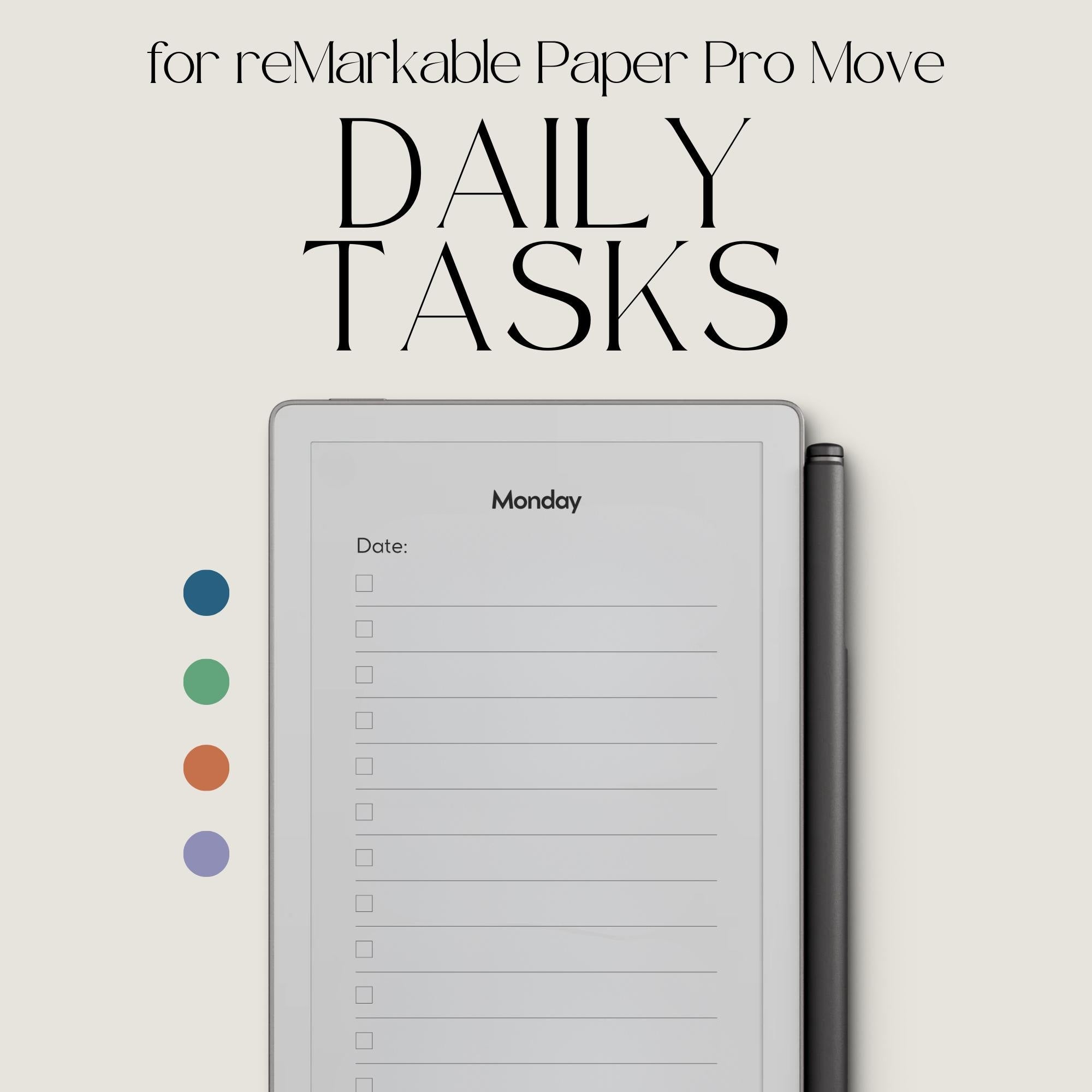 Daily Task Notebooks for reMarkable Paper Pro Move – Studio Piksels