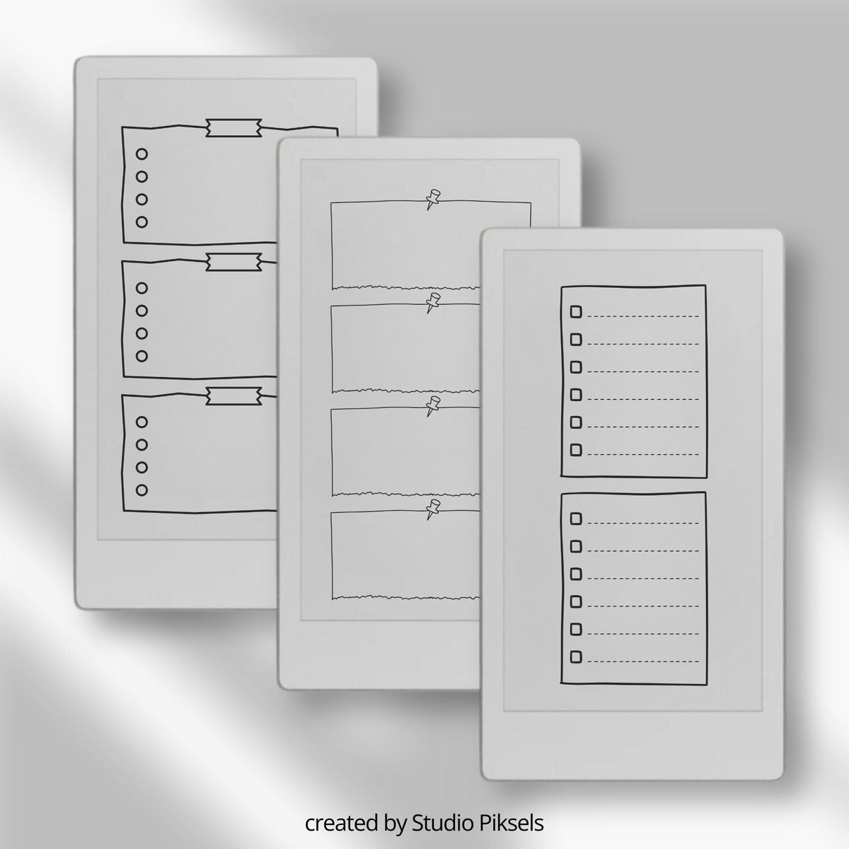 Doodle Sticky Notes bundle for reMarkable Paper Pro Move featuring six digital memo notebooks with reusable doodle, checklist, and sticky note layouts.