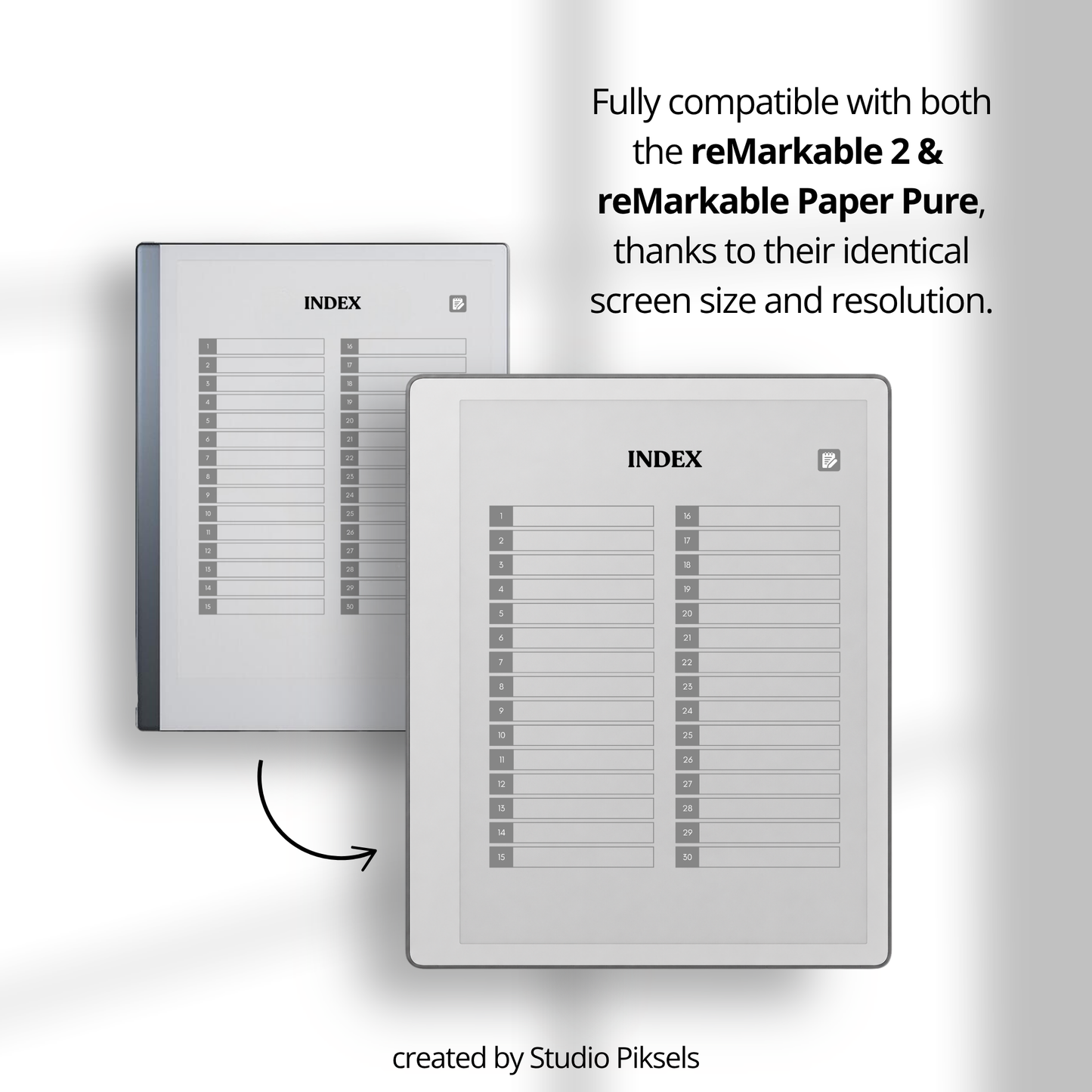 30-Day Dream Journal for reMarkable 2 and reMarkable Paper Pure featuring 30 daily dream journal pages, dream reflection, recurring symbol tracking, and a monochrome hyperlinked PDF layout.