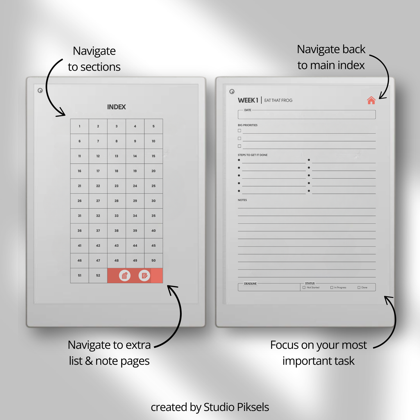 Eat That Frog Focus Planner for reMarkable Paper Pro