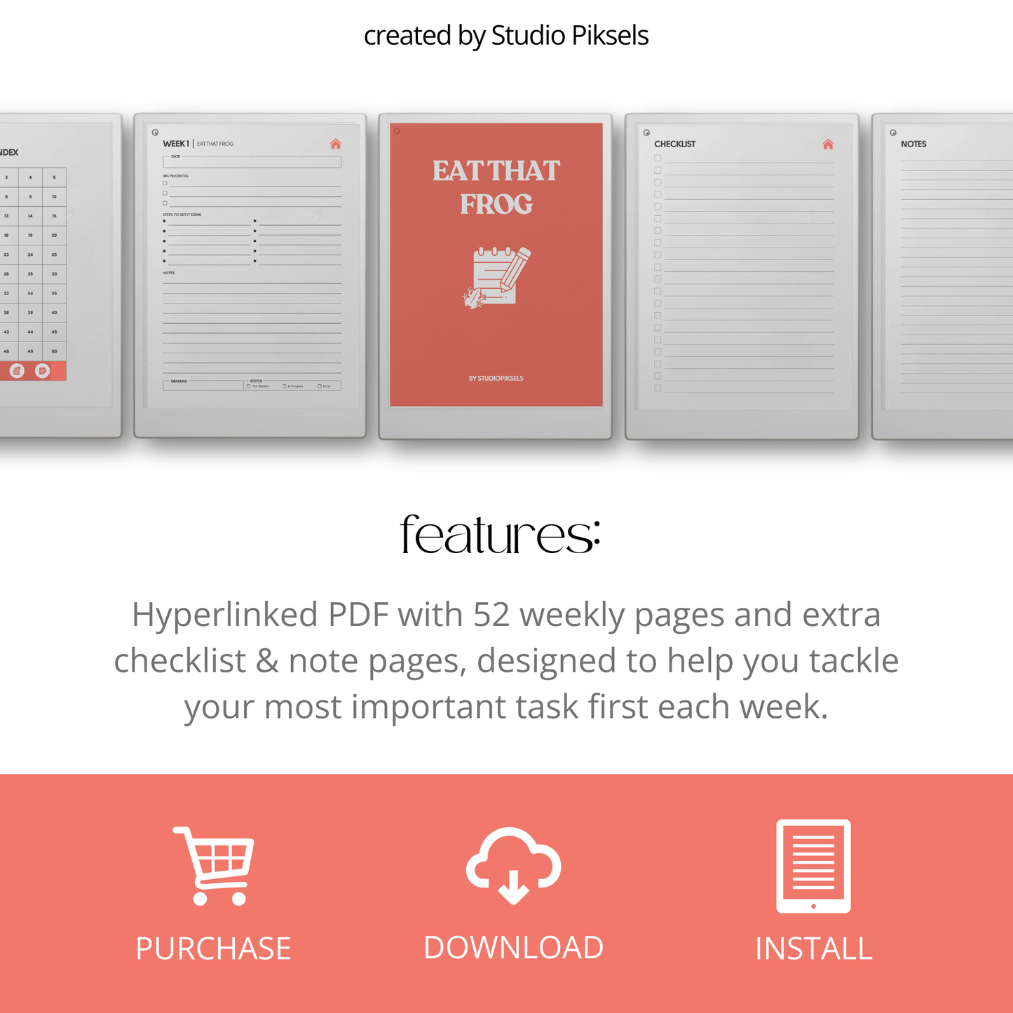 Eat That Frog Focus Planner for reMarkable Paper Pro